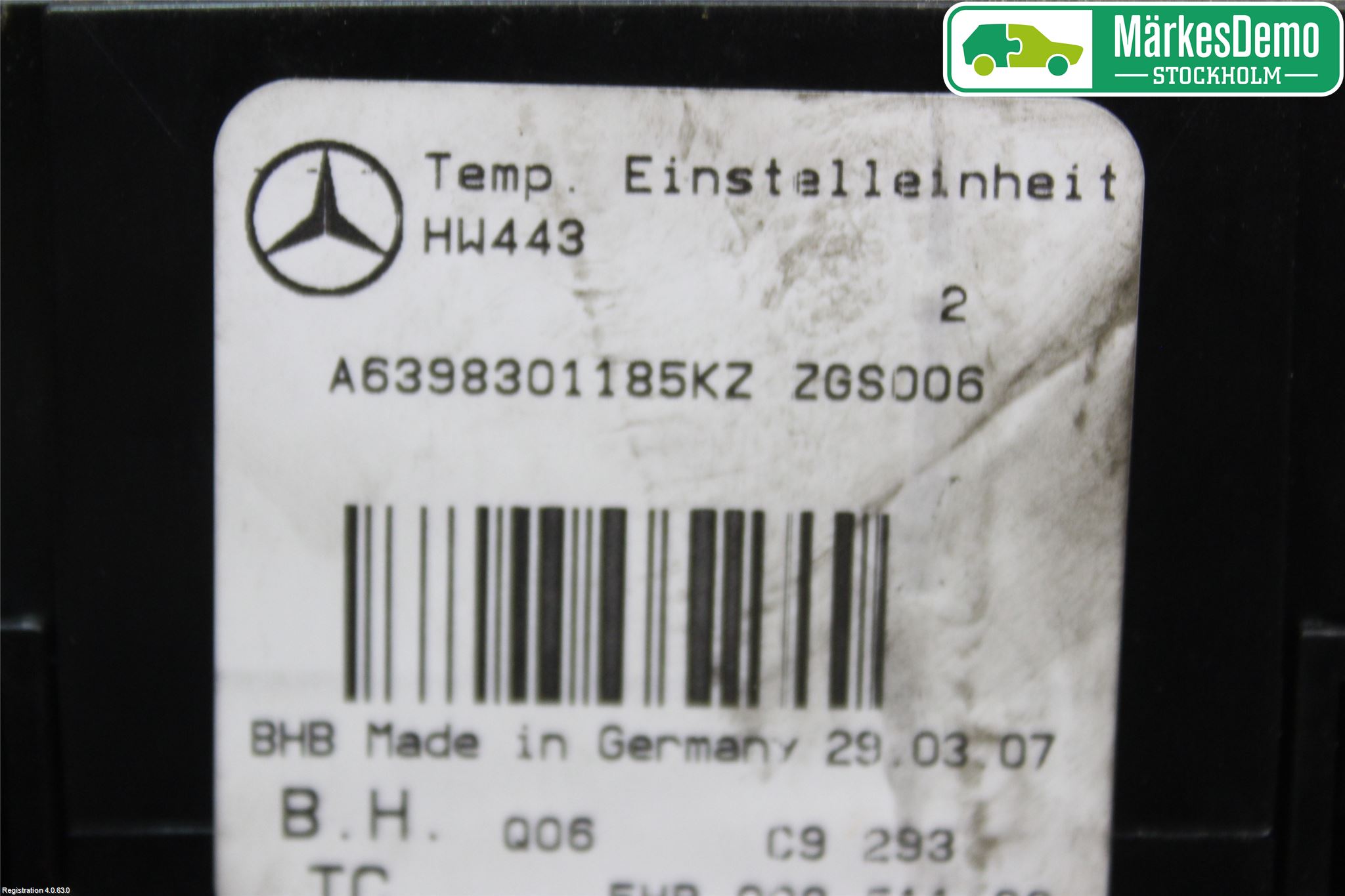 Mercedes-Benz MB VITO/VIANO (W639) 04-14 Värmereglage