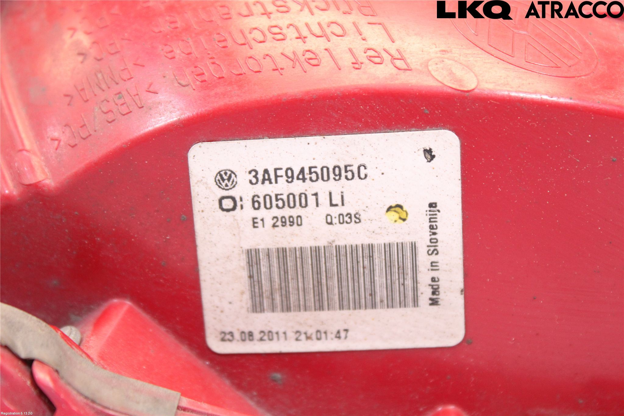 Volkswagen VW PASSAT 05-11 Bakljus Höger