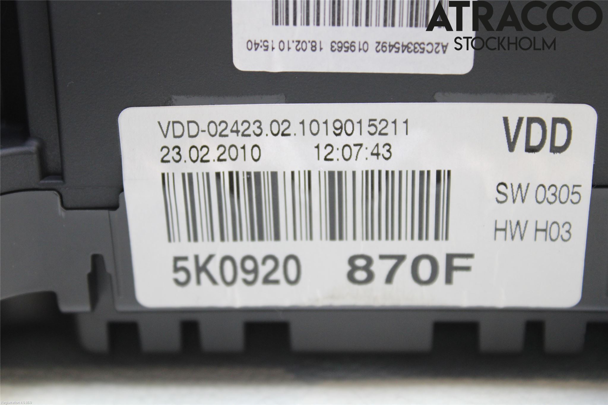 Volkswagen VW GOLF VI 09-13 Instrument Komb