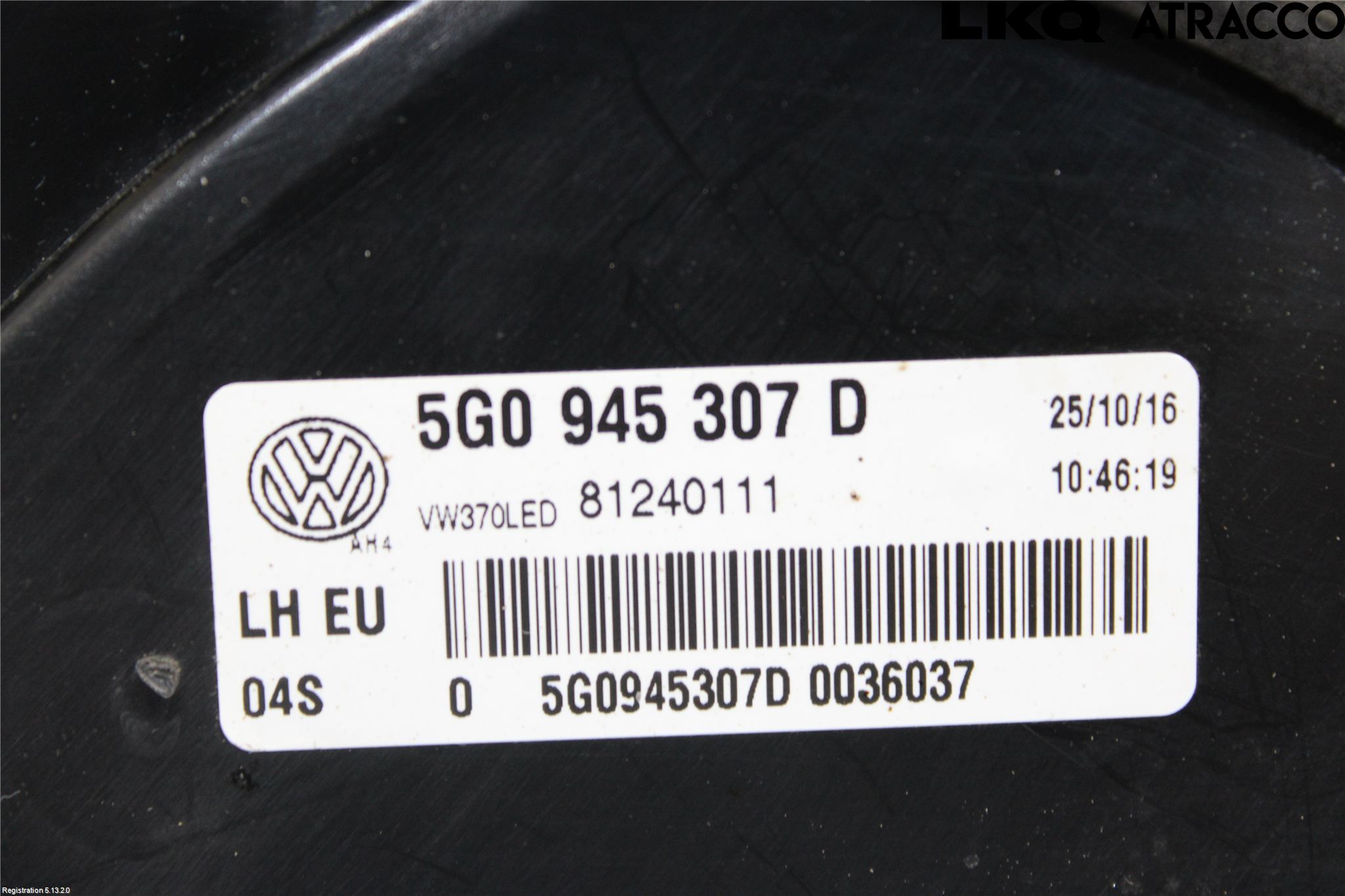 Volkswagen VW GOLF / E-GOLF VII 13-20 Bakljus Lucka Vä