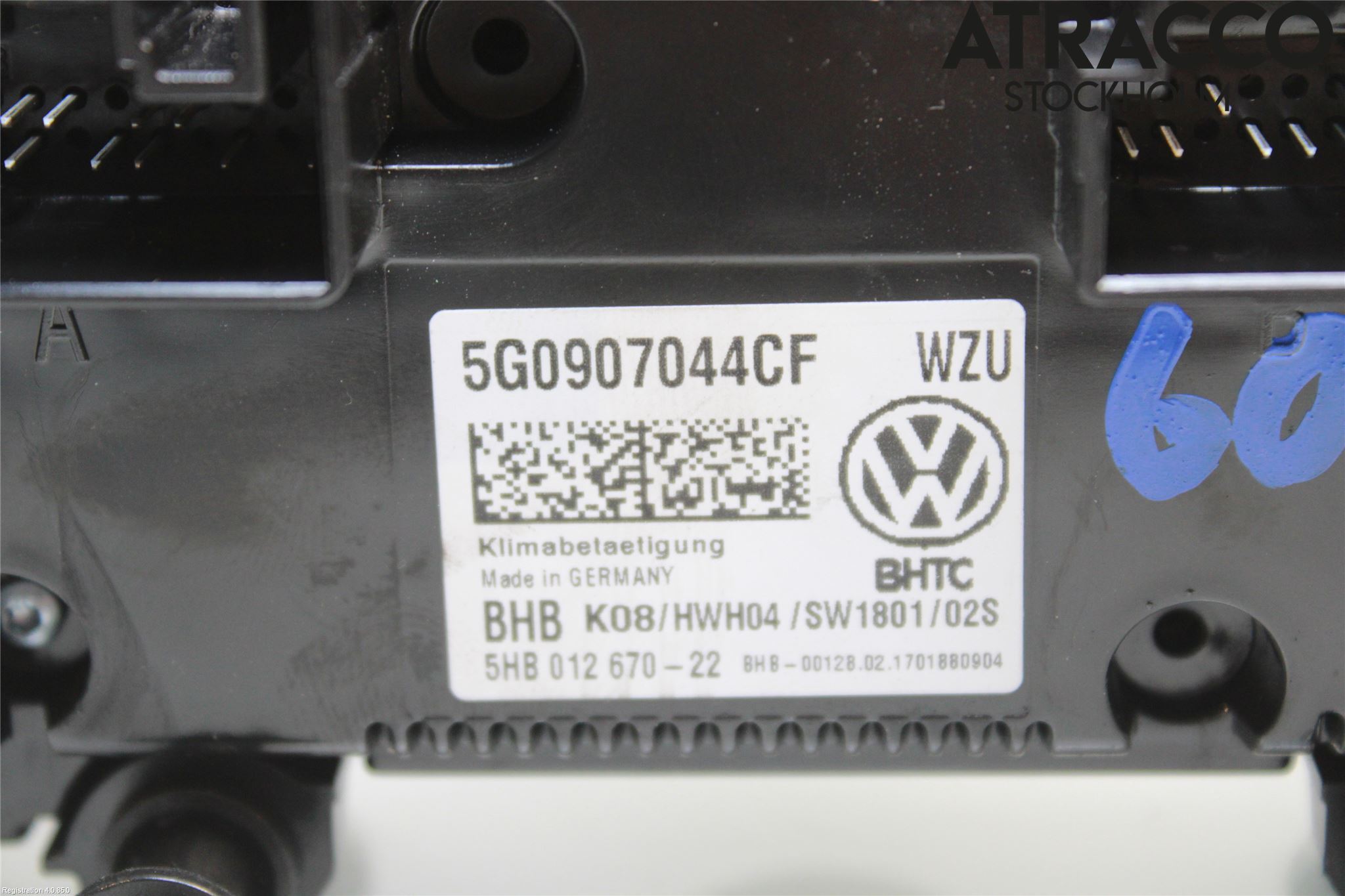 Volkswagen VW GOLF / E-GOLF VII 13-20 Ac Styrenhet Ac Manöveren