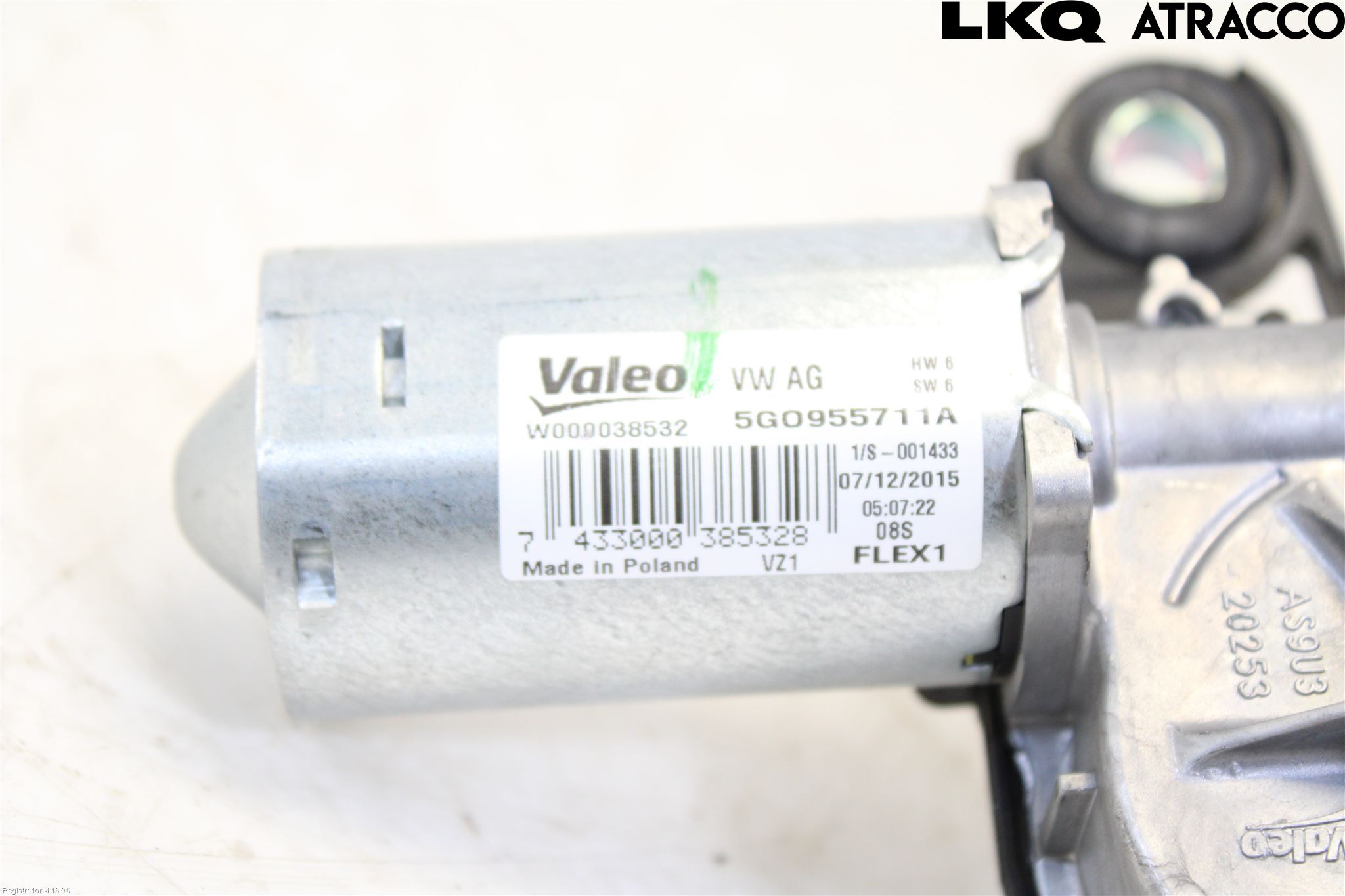 Volkswagen VW GOLF / E-GOLF VII 13-20 Torkarmotor Baklucka