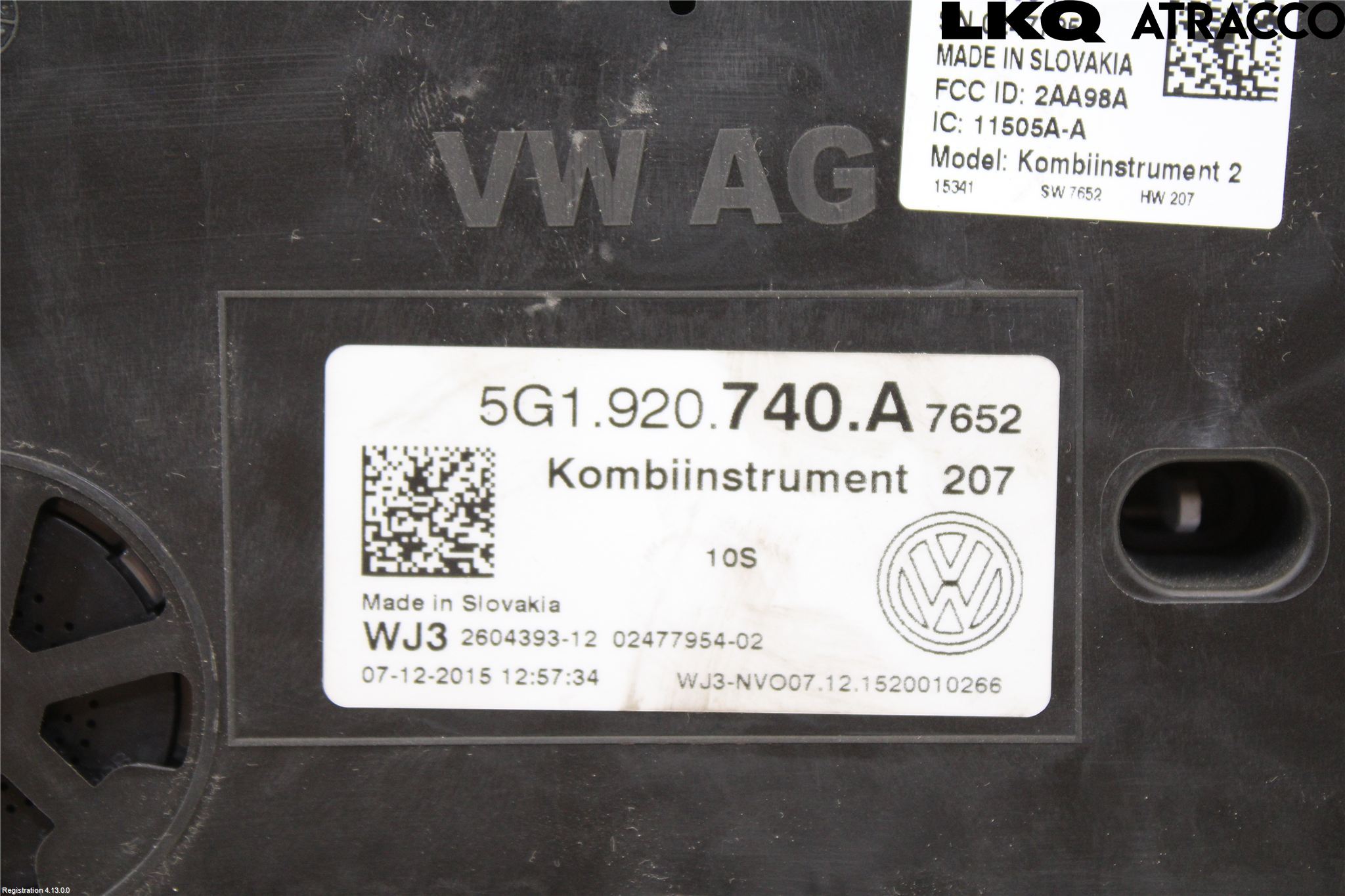 Volkswagen VW GOLF / E-GOLF VII 13-20 Instrument Komb