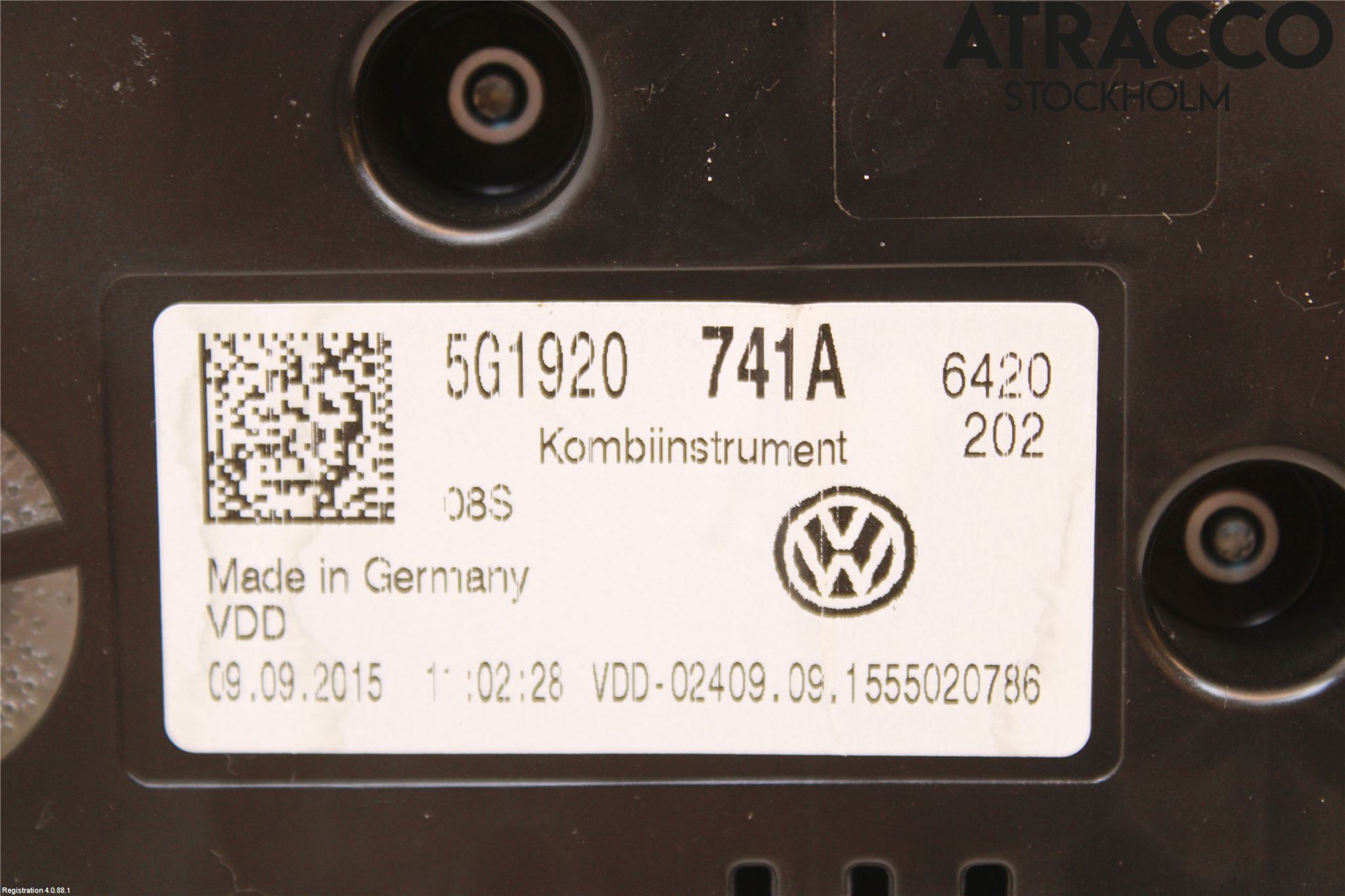 Volkswagen VW GOLF / E-GOLF VII 13-20 Instrument Komb