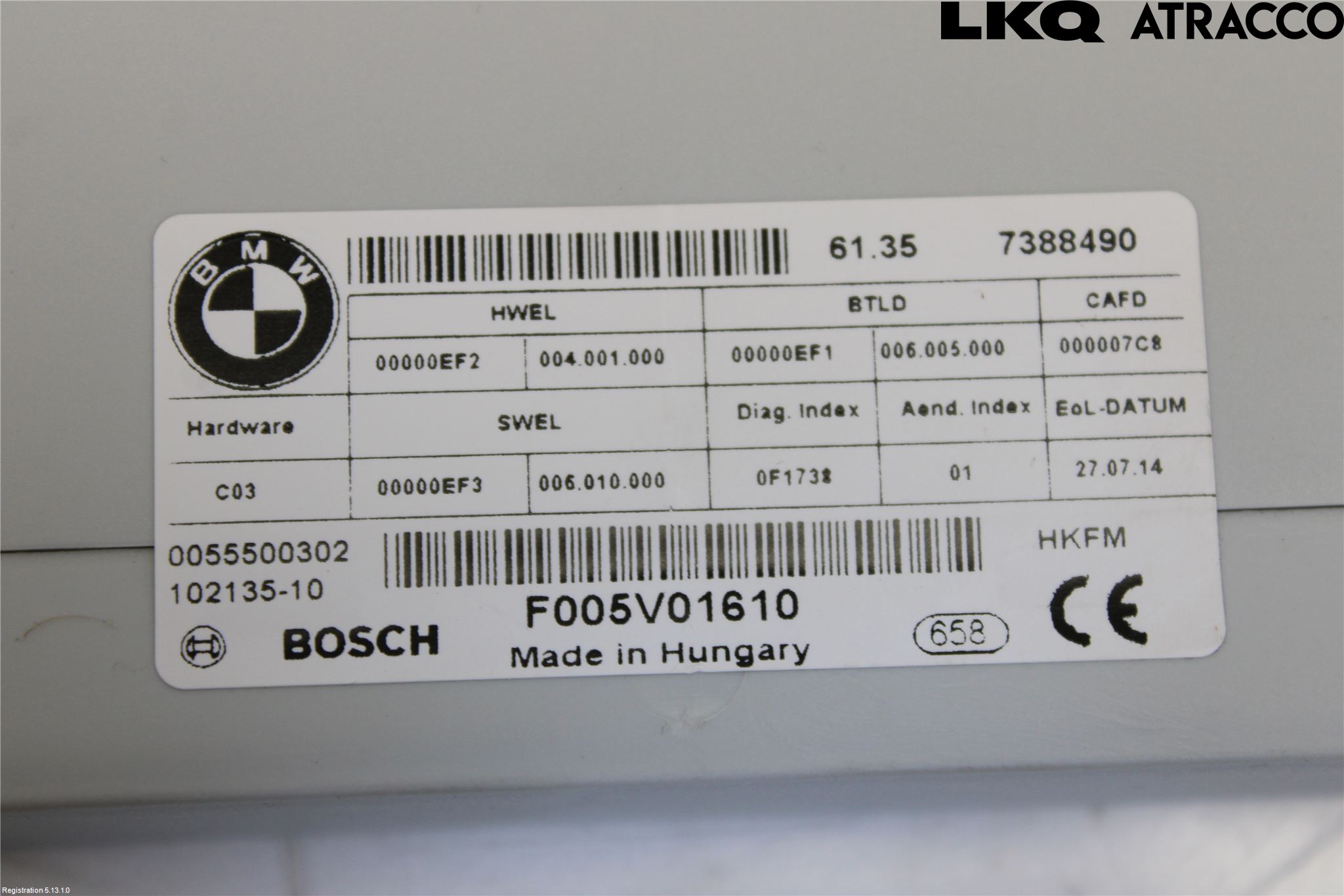 BMW 3 F30/F31/F80 12-19 Styrenhet Baklucka