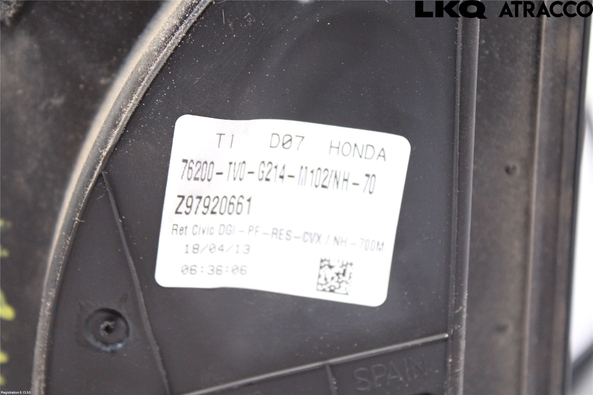 Honda CIVIC 12-16 Spegel Yttre El Hö