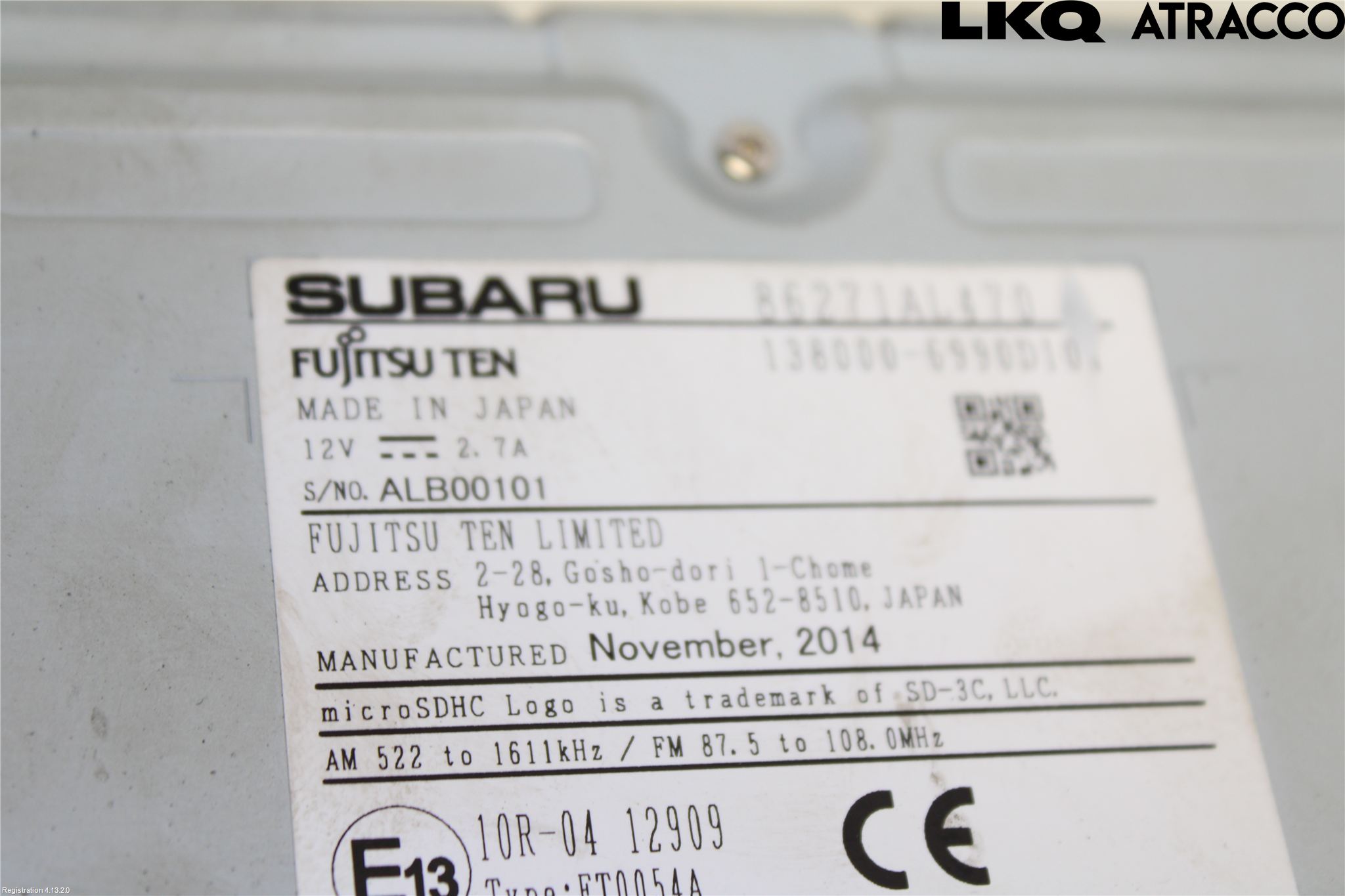 Subaru OUTBACK 15-20 Cd Radio - Multimediapanel