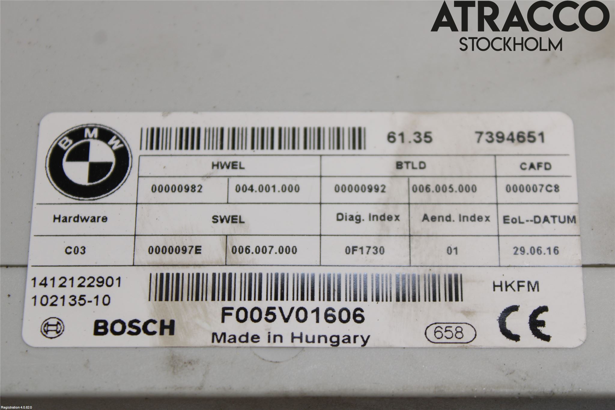 BMW 5 F10/F11/F18 09-17 Styrenhet Övrigt