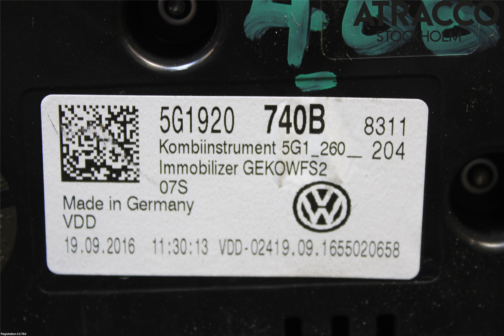 Volkswagen VW GOLF / E-GOLF VII 13-20 Instrument Komb