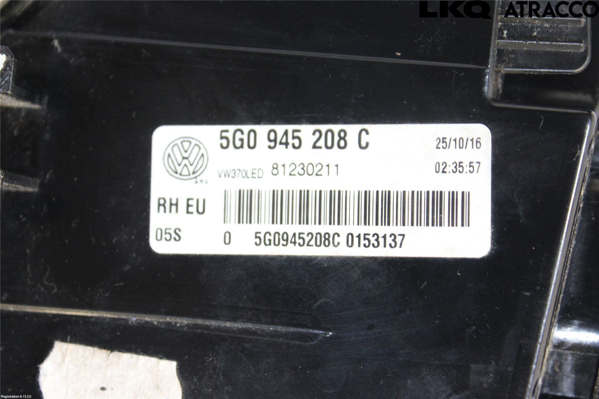 Volkswagen VW GOLF / E-GOLF VII 13-20 Bakljus Höger