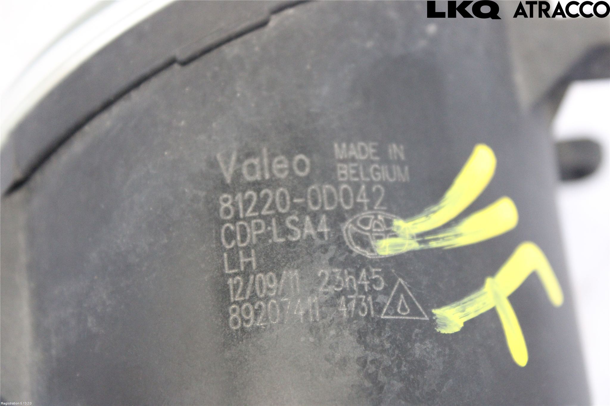 Toyota AURIS 10-12 Dimljus-Varselljus Fram