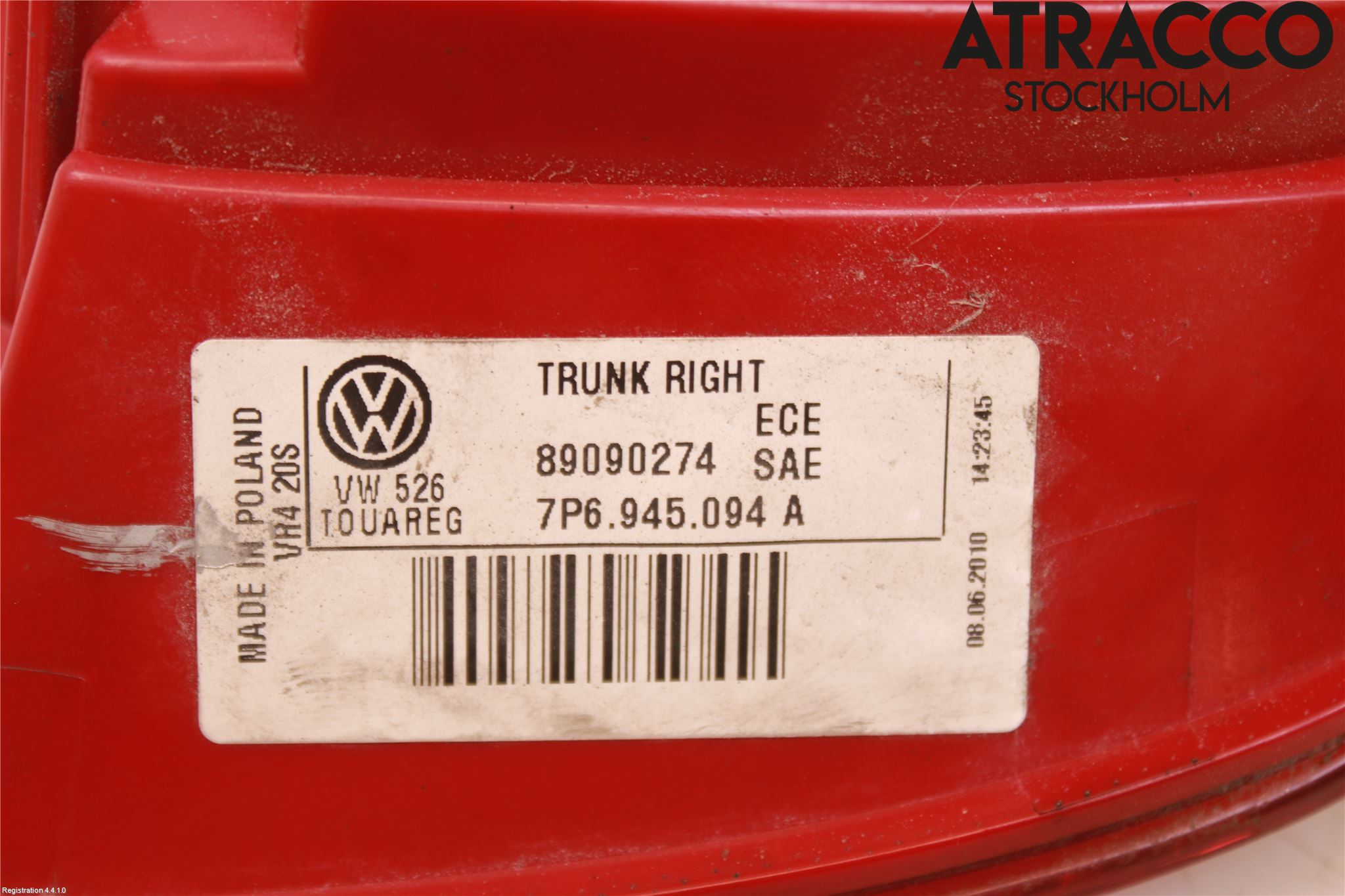 Volkswagen VW TOUAREG 7L 03-10 Bakljus Lucka Hö