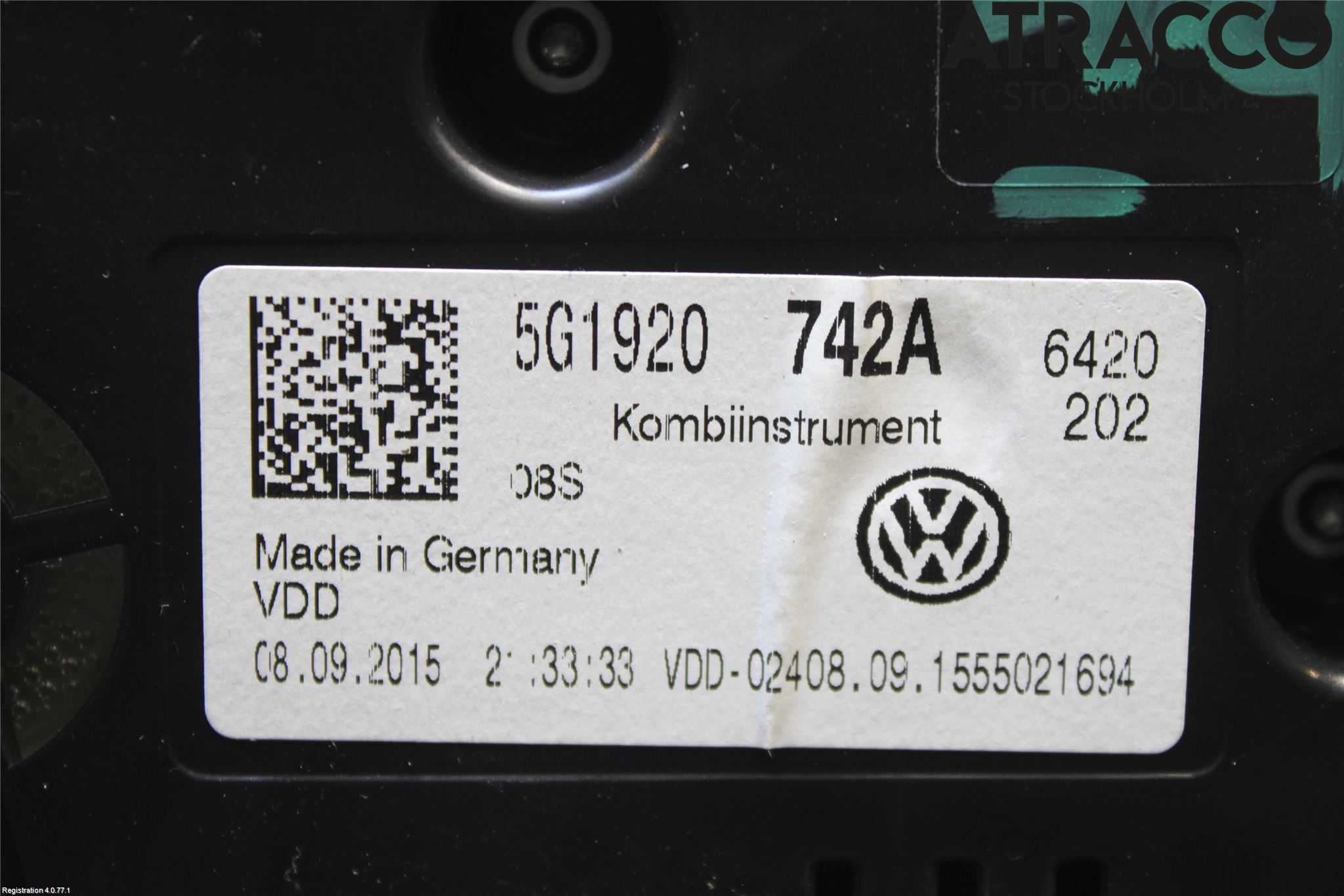 Volkswagen VW GOLF / E-GOLF VII 13-20 Instrument Komb