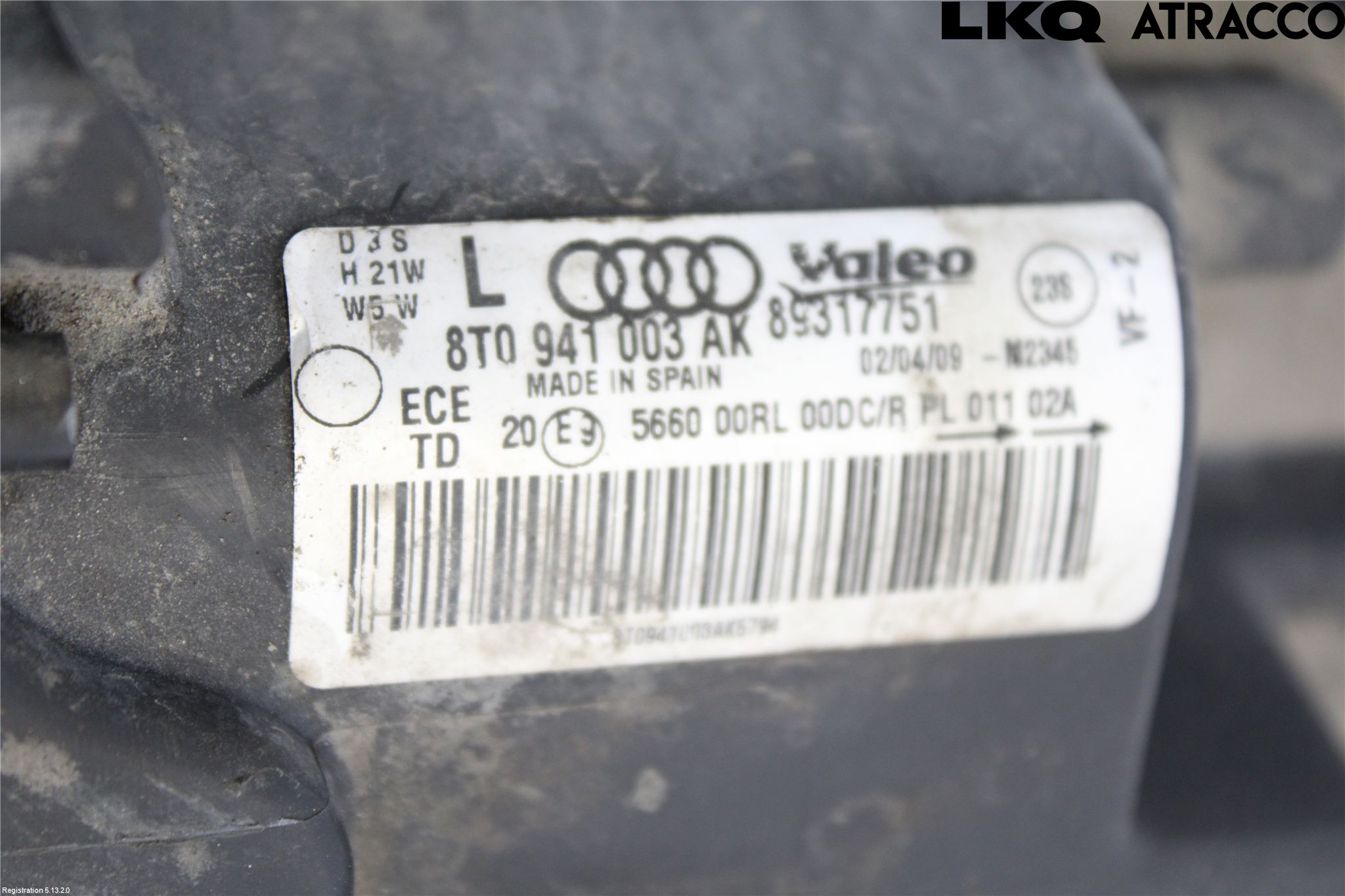 Audi A5 07-16 Strålkastare Vänster