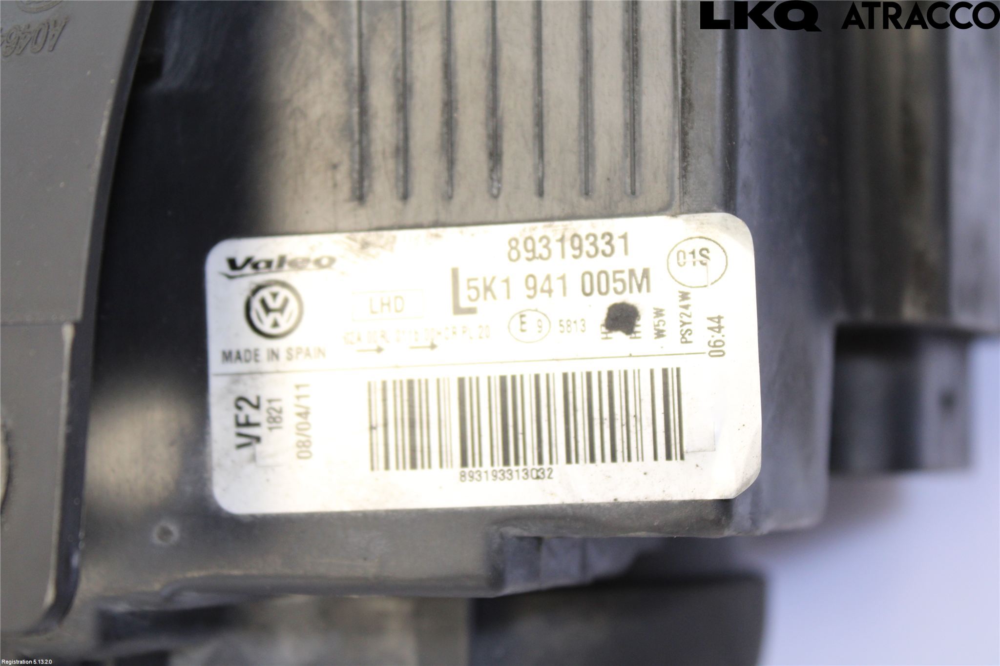 Volkswagen VW GOLF VI 09-13 Strålkastare Vänster