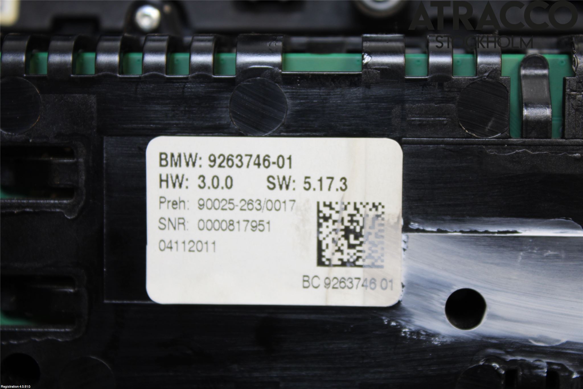 BMW 5 F10/F11/F18 09-17 Ac Styrenhet Ac Manöveren