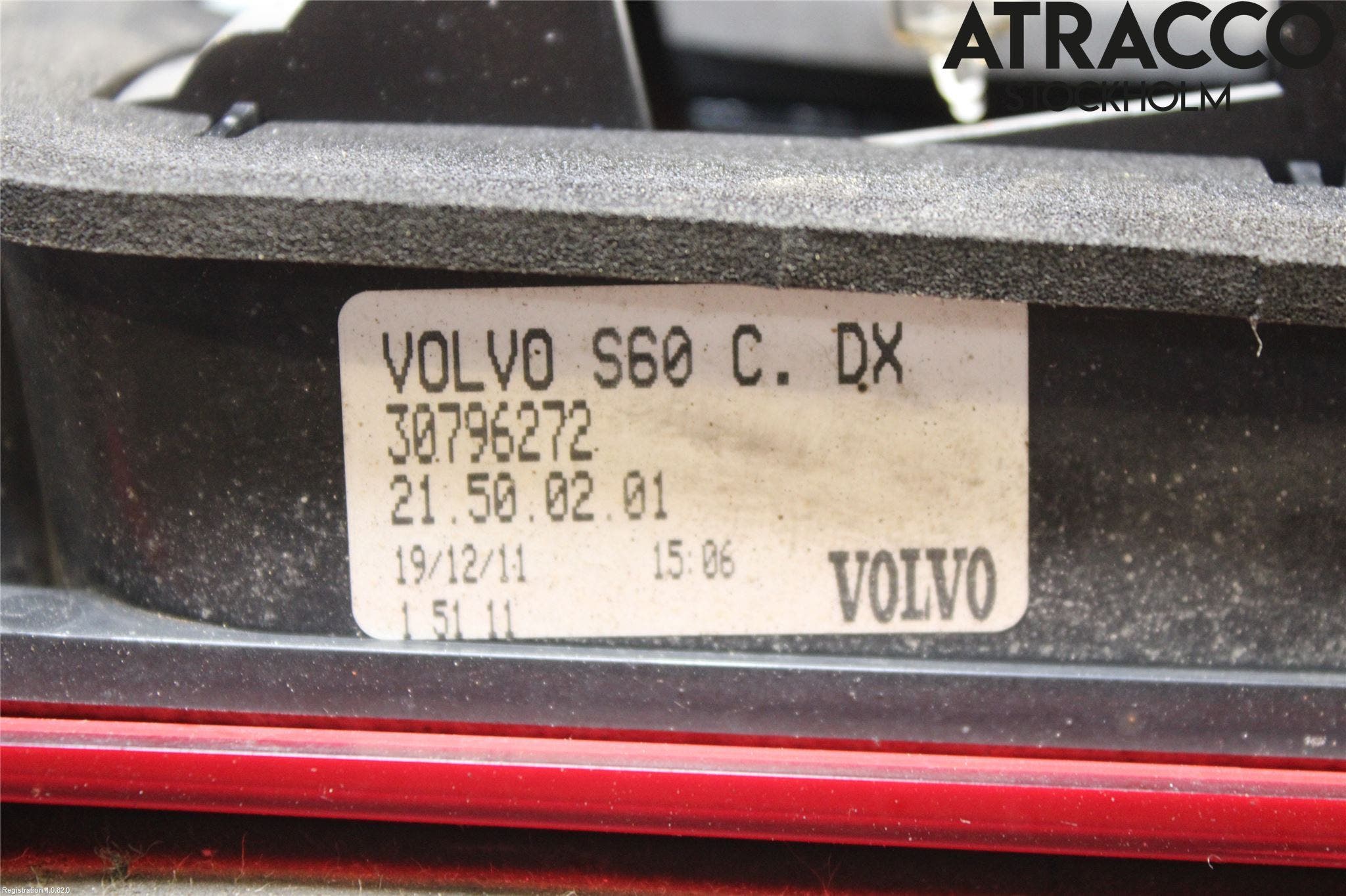 Volvo S60 11-13 Bakljus Lucka Hö