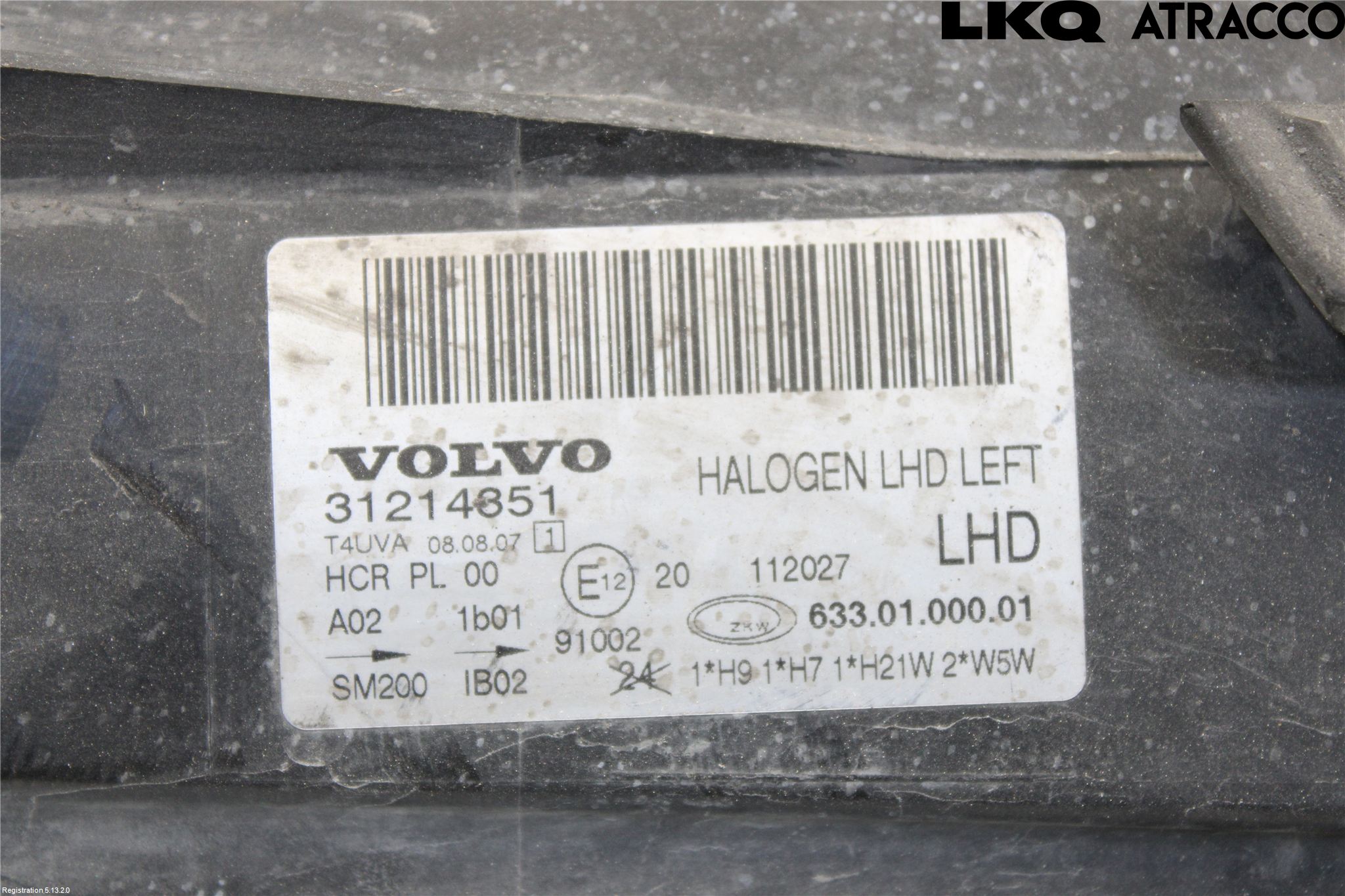 Volvo V70 08-13 Strålkastare Vänster