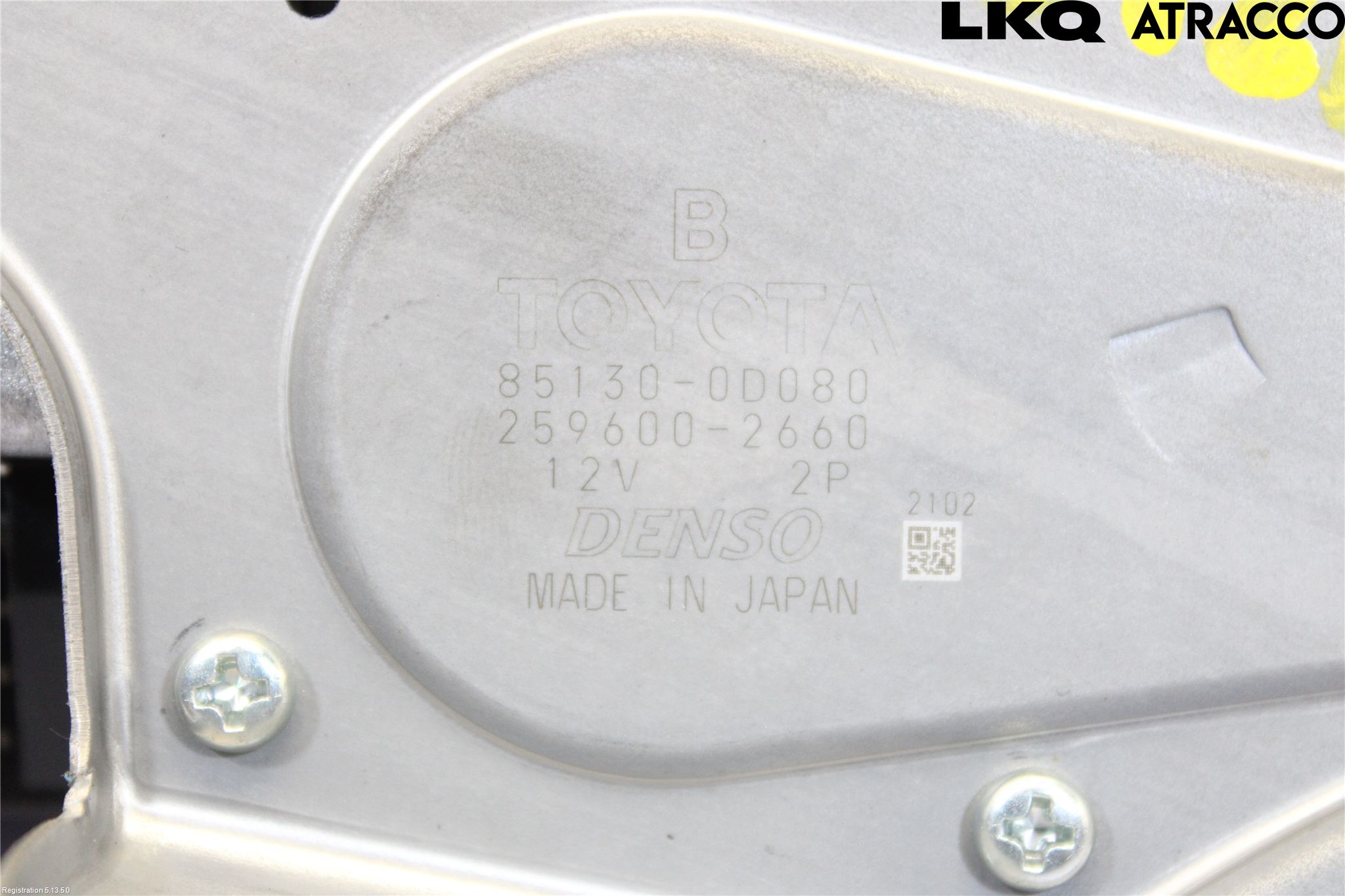 Toyota YARIS XP130 12-14 Torkarmotor Baklucka