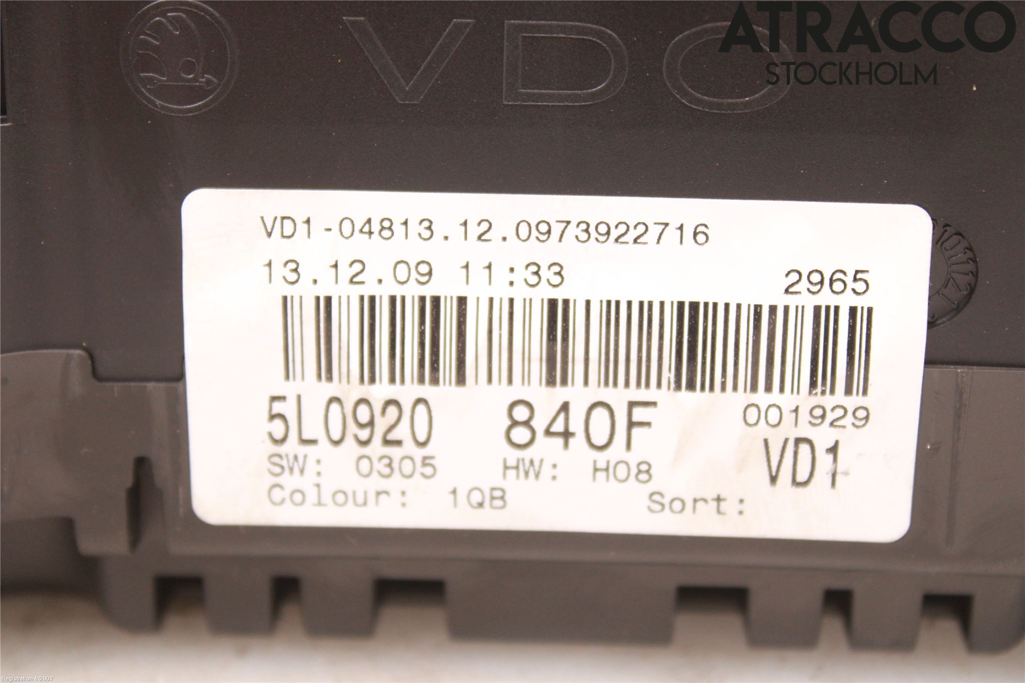 Skoda YETI Instrument Komb