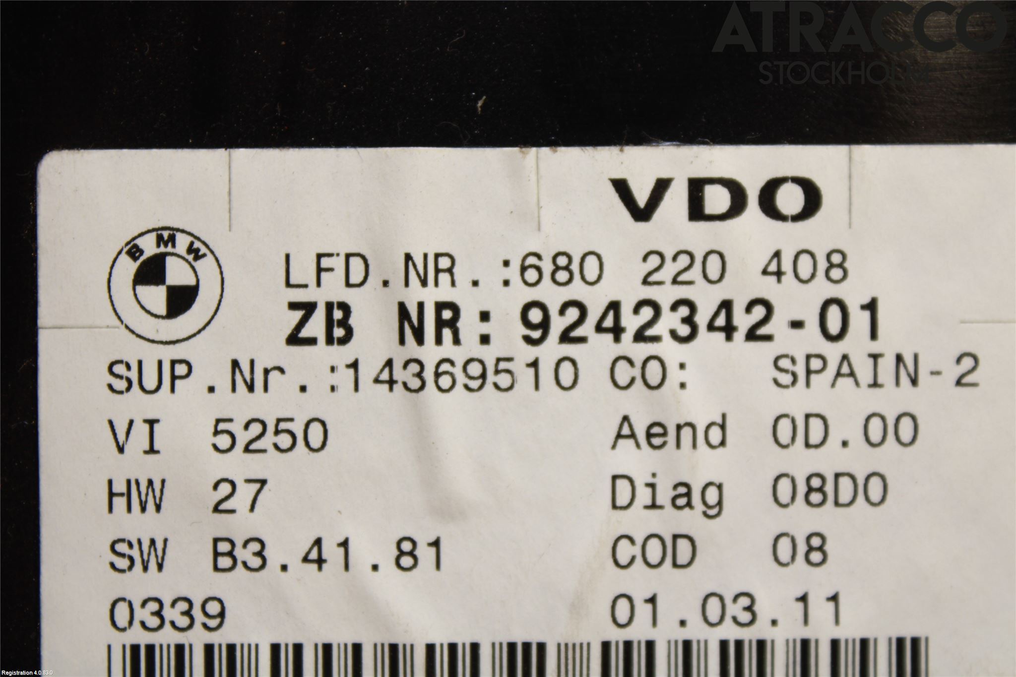 BMW 3 E92/93 Coupé/Cab 05-14 Instrument Komb