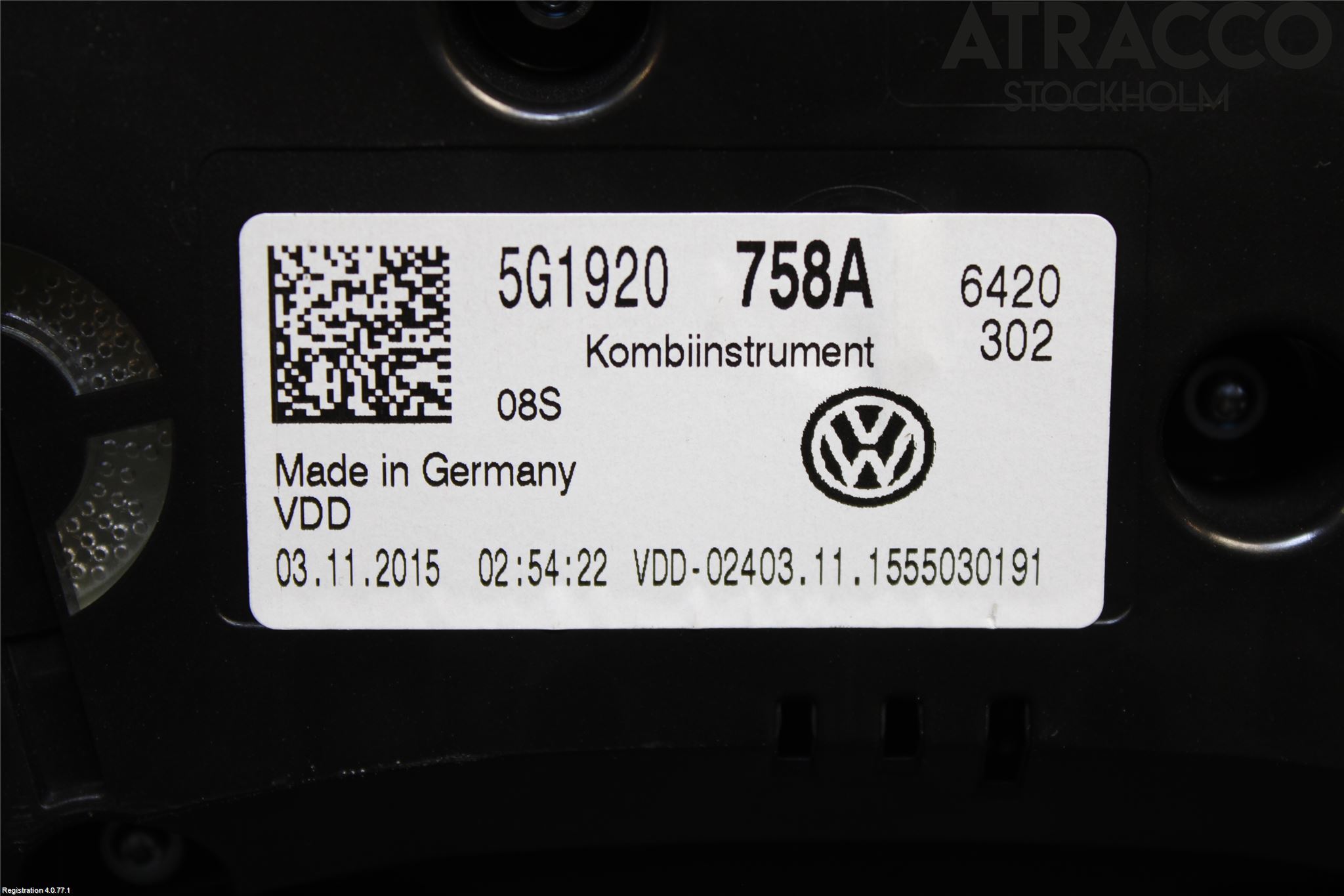Volkswagen VW GOLF / E-GOLF VII 13-20 Instrument Komb