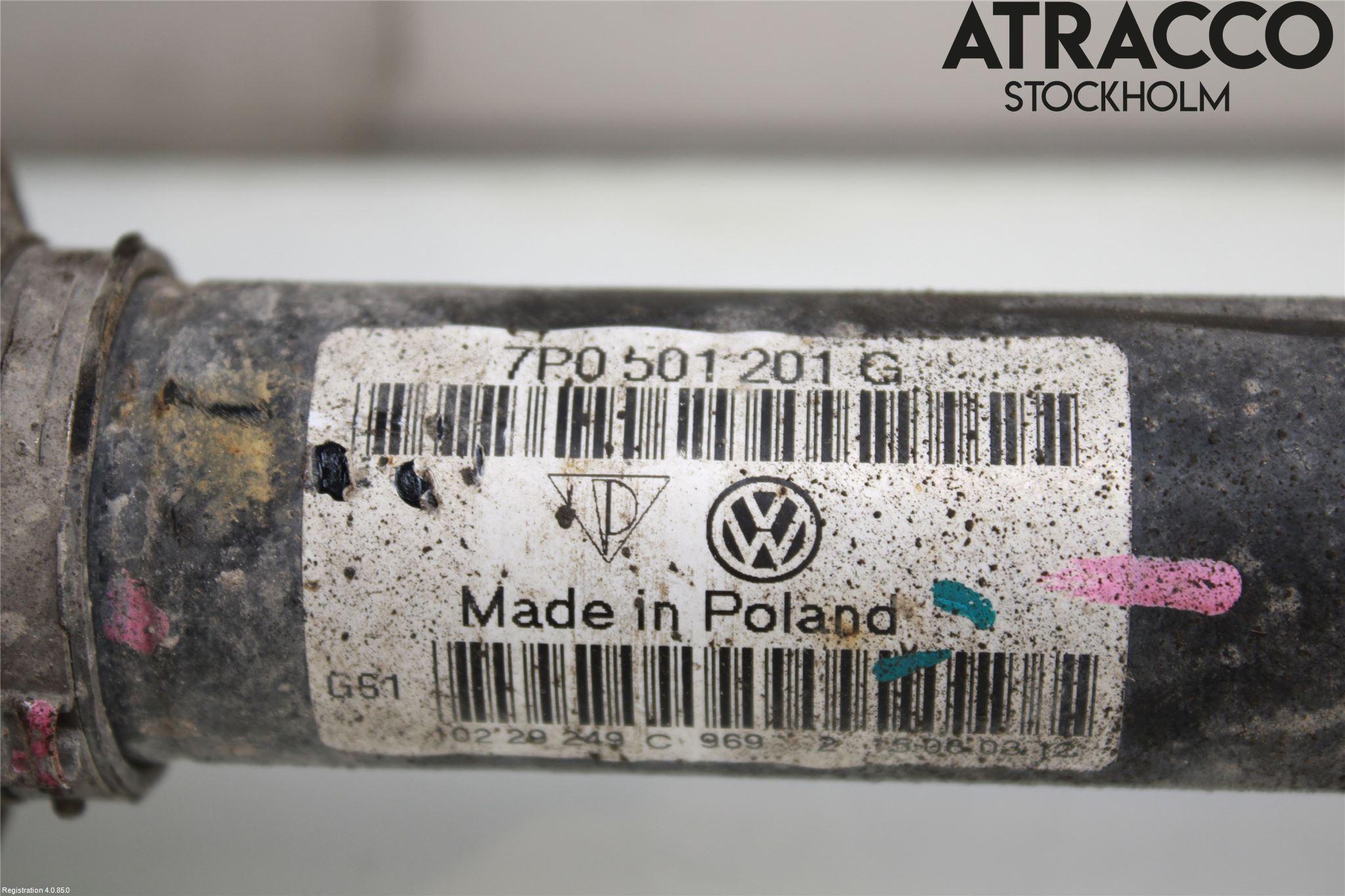 Volkswagen VW TOUAREG 7P 11-18 Drivaxel Bak Höger
