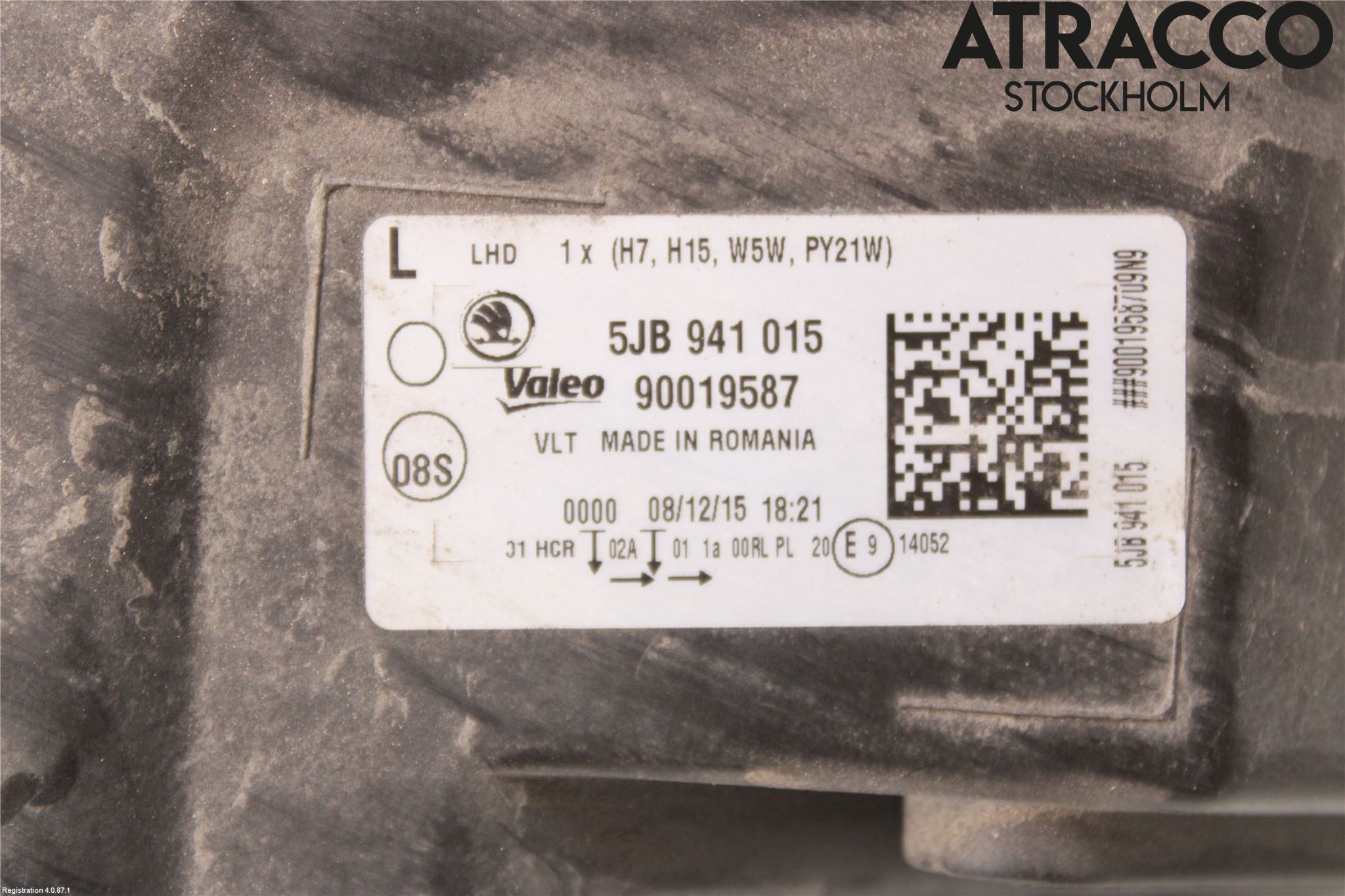 Skoda RAPID Strålkastare Vänster