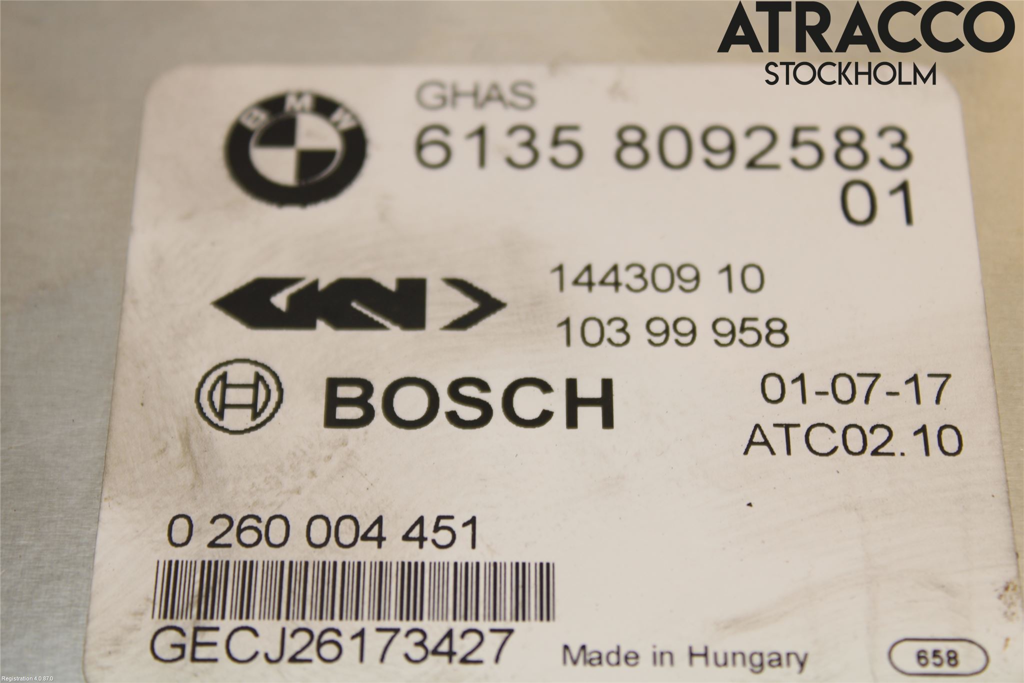 BMW 3 F30/F31/F80 12-19 Styrenhet Övrigt