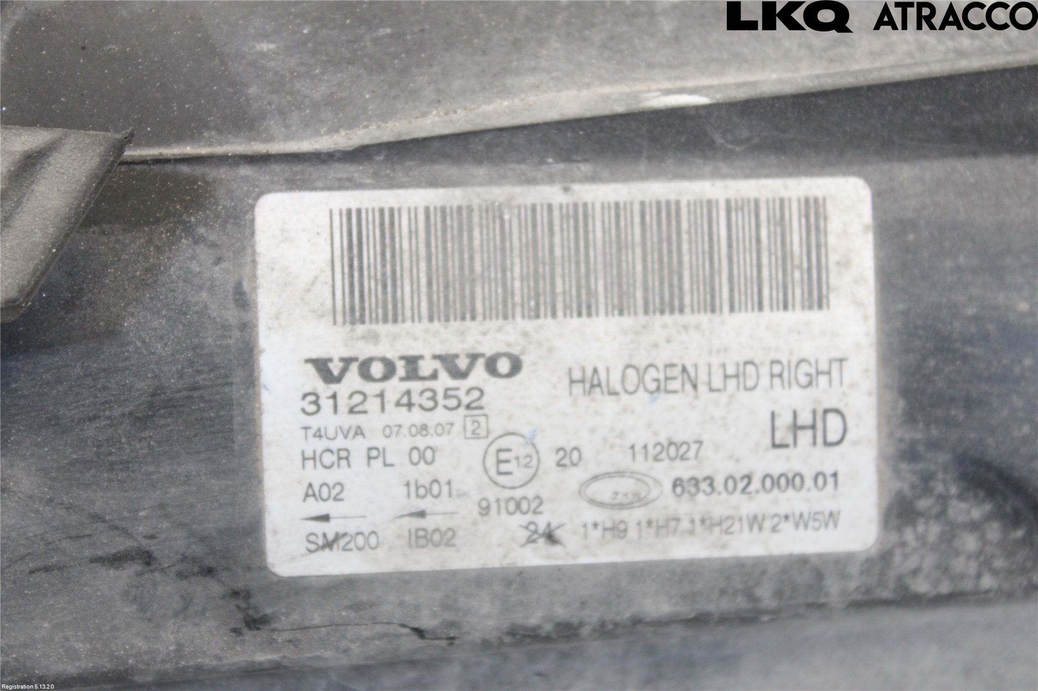 Volvo V70 08-13 Strålkastare Höger