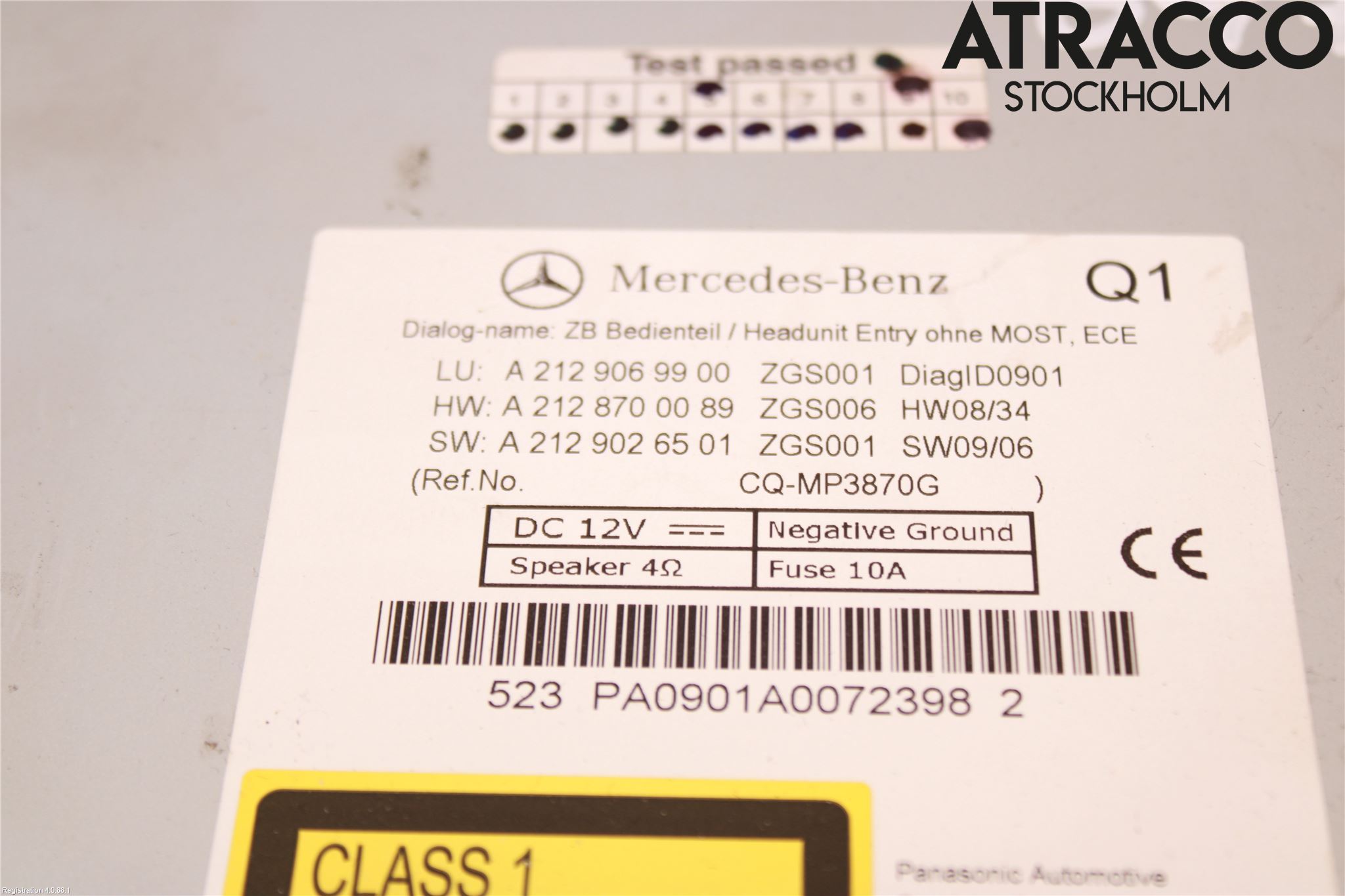Mercedes-Benz MB E-KLASS (W212) 09-16 Cd Radio - Multimediapanel