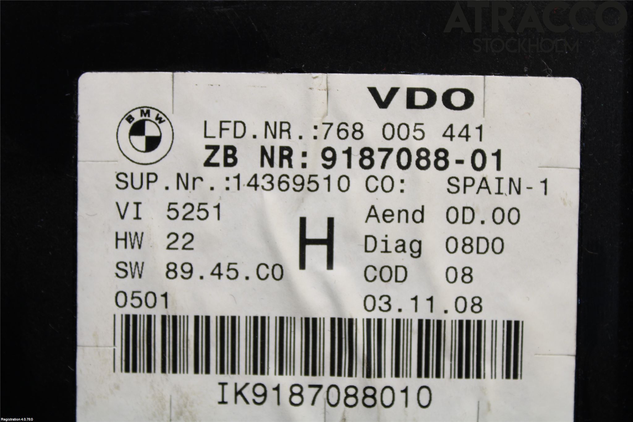 BMW 3 E90/91 SED/TOU 05-12 Instrument Komb