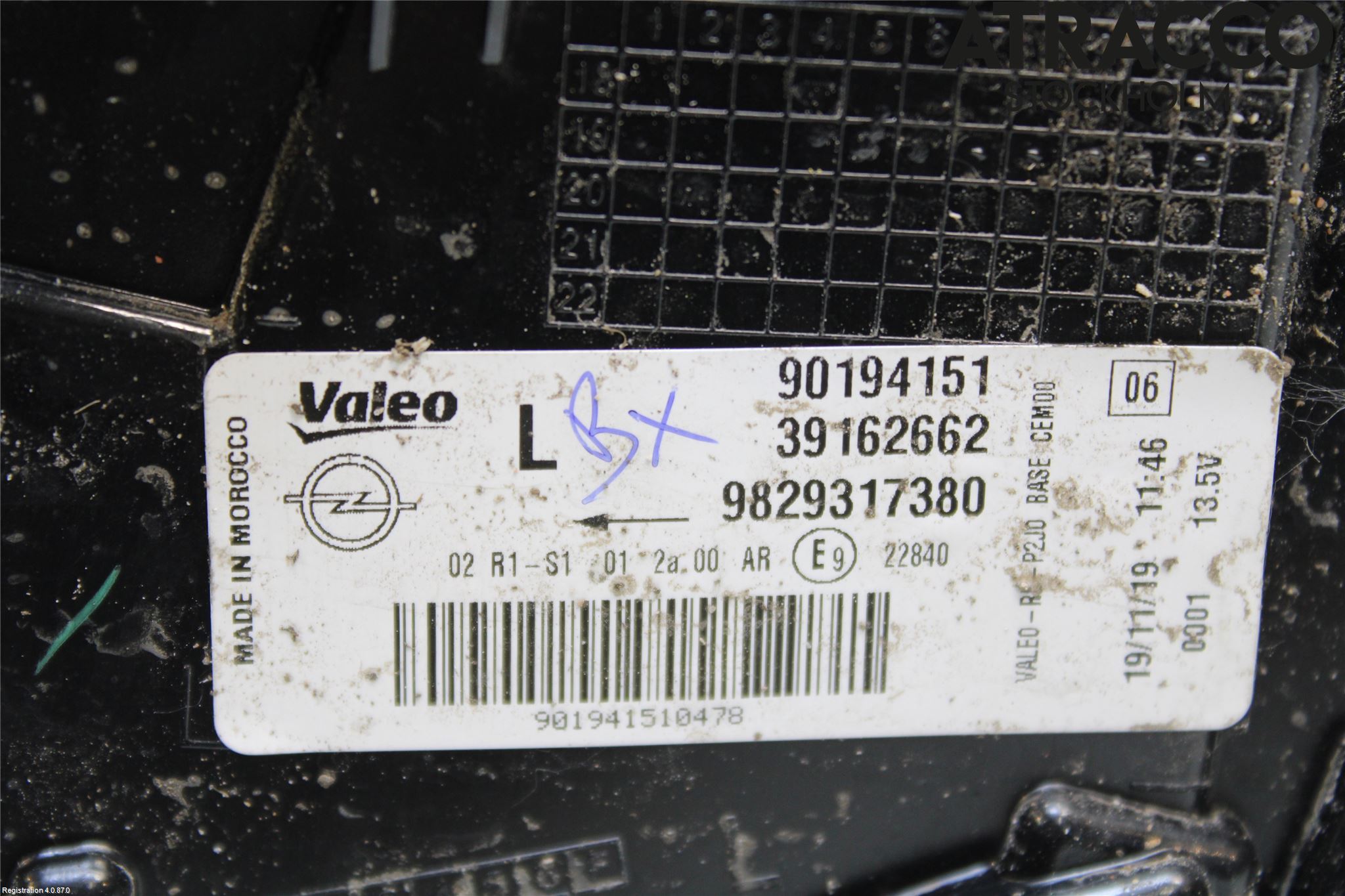 Opel CORSA F, CORSA-E 20- Bakljus Vänster