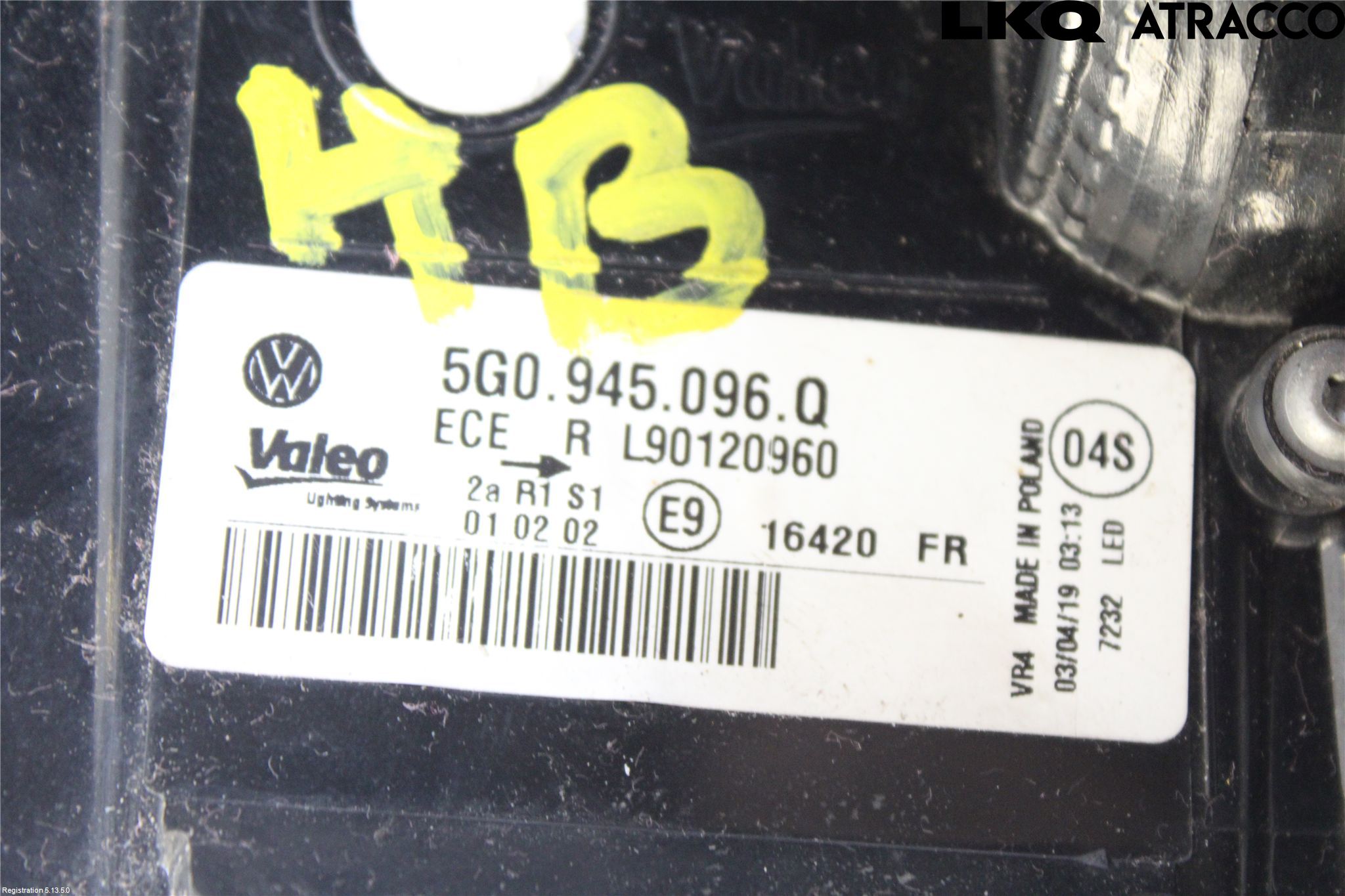 Volkswagen VW GOLF / E-GOLF VII 13-20 Bakljus Höger