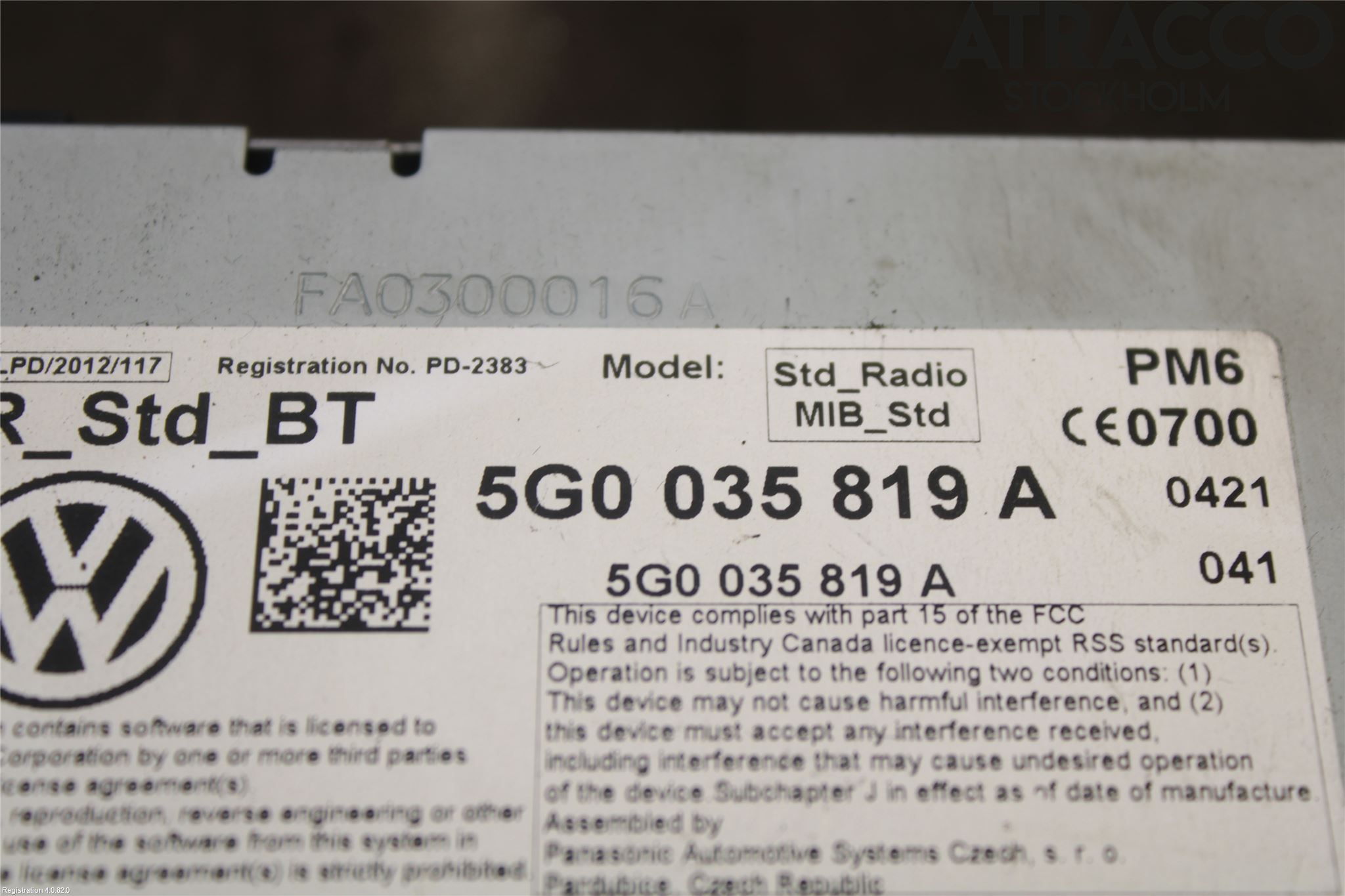 Volkswagen VW GOLF / E-GOLF VII 13-20 Cd Radio - Multimediapanel