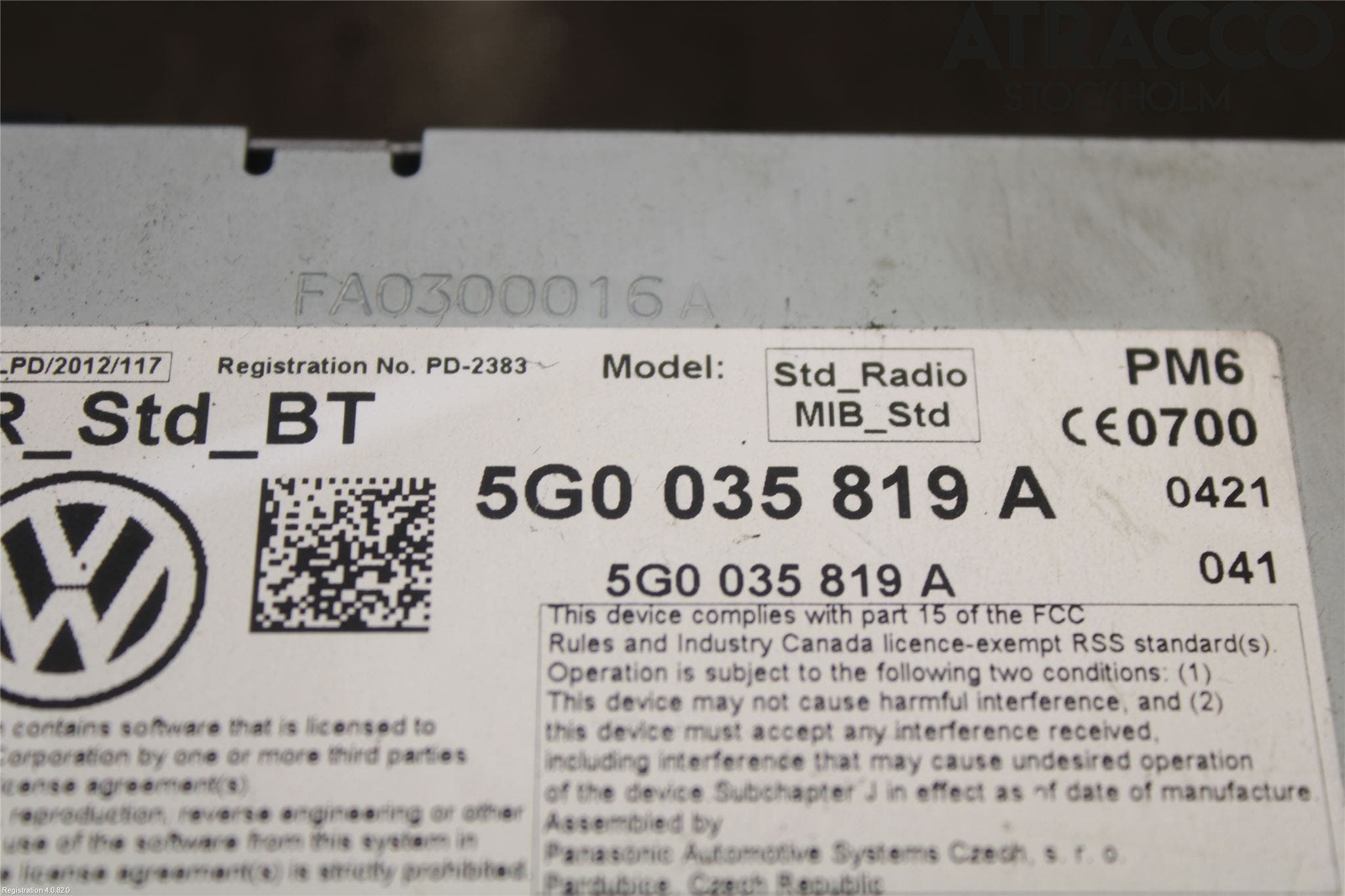 Volkswagen VW GOLF / E-GOLF VII 13-20 Cd Radio - Multimediapanel