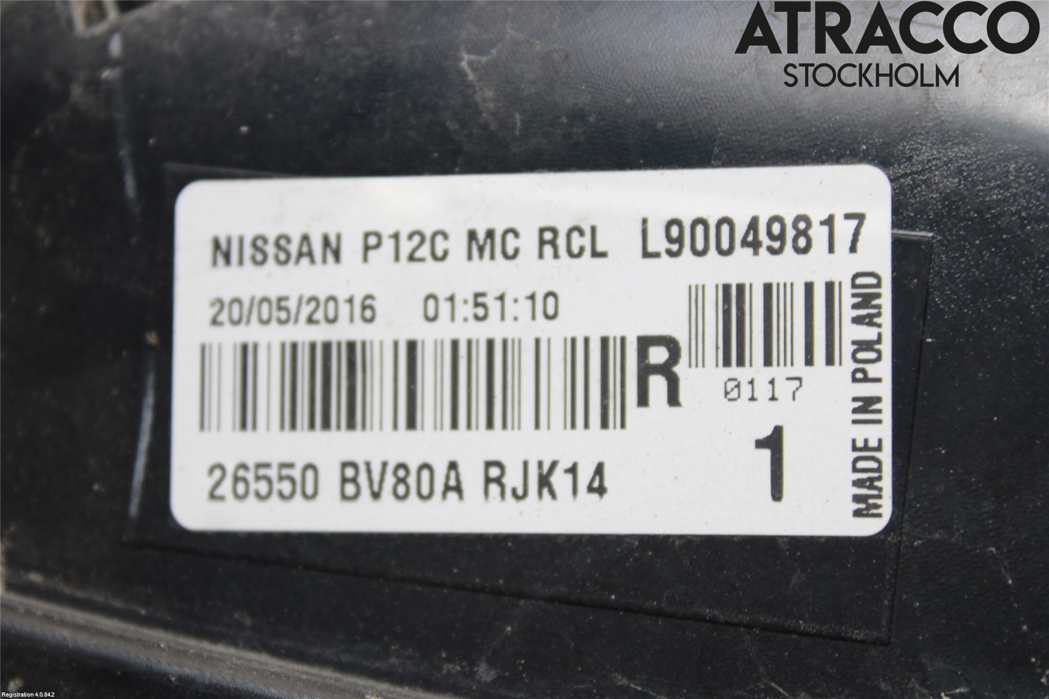 Nissan JUKE 14-19 Bakljus Höger