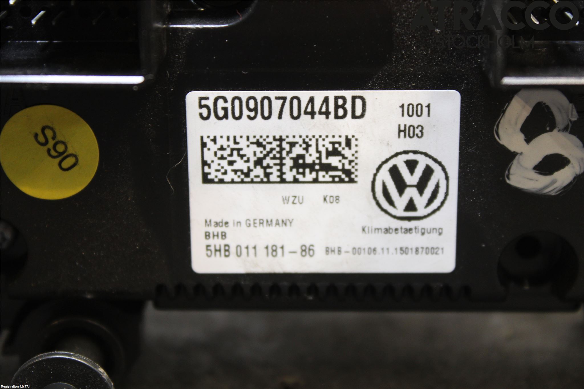 Volkswagen VW GOLF / E-GOLF VII 13-20 Ac Styrenhet Ac Manöveren