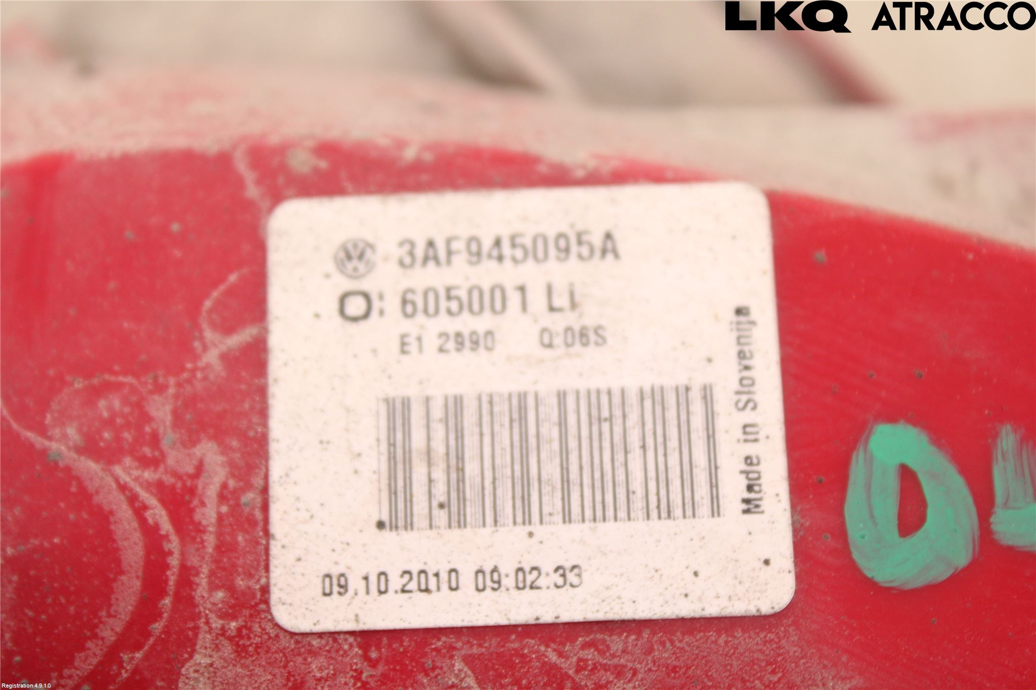 Volkswagen VW PASSAT 11-14 Bakljus Vänster