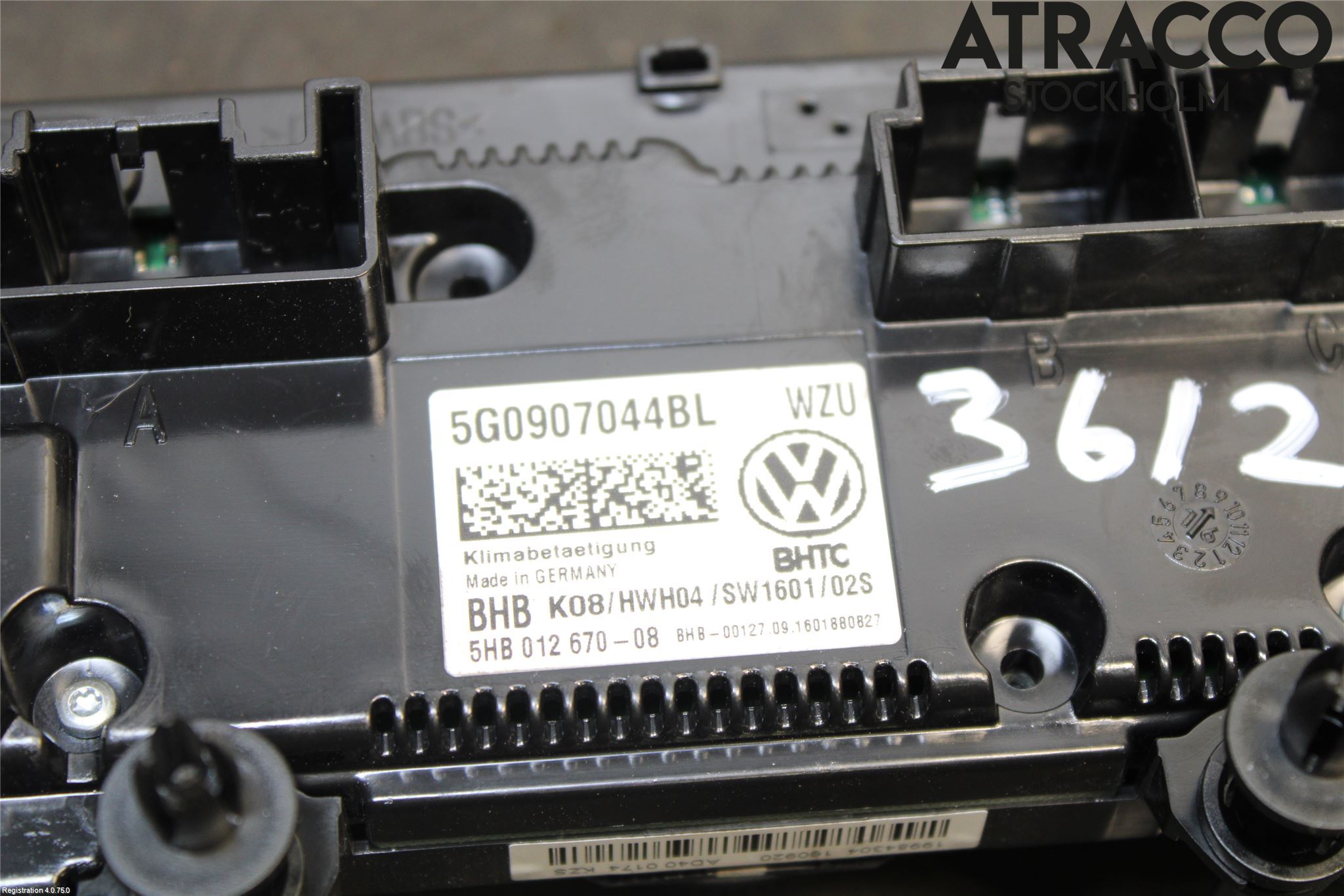 Volkswagen VW GOLF / E-GOLF VII 13-20 Ac Styrenhet Ac Manöveren