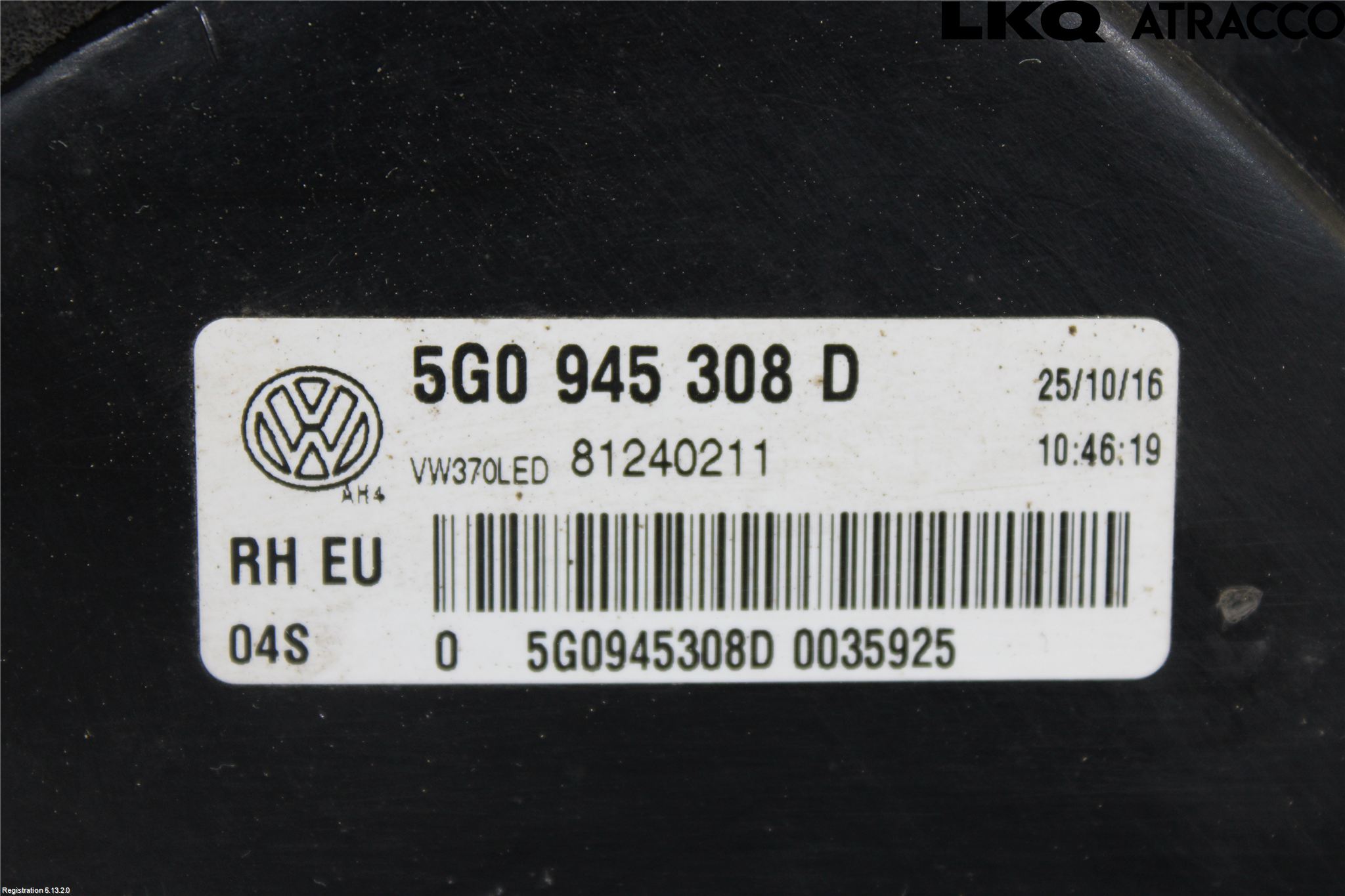 Volkswagen VW GOLF / E-GOLF VII 13-20 Bakljus Lucka Hö