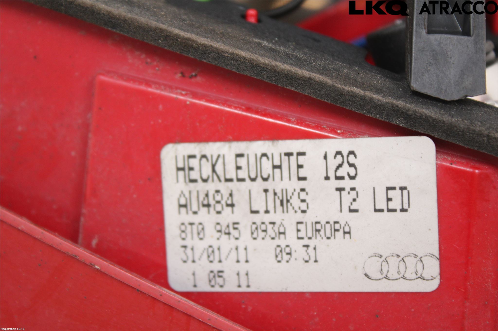 Audi A4/S4 08-11 Bakljus Lucka Vä