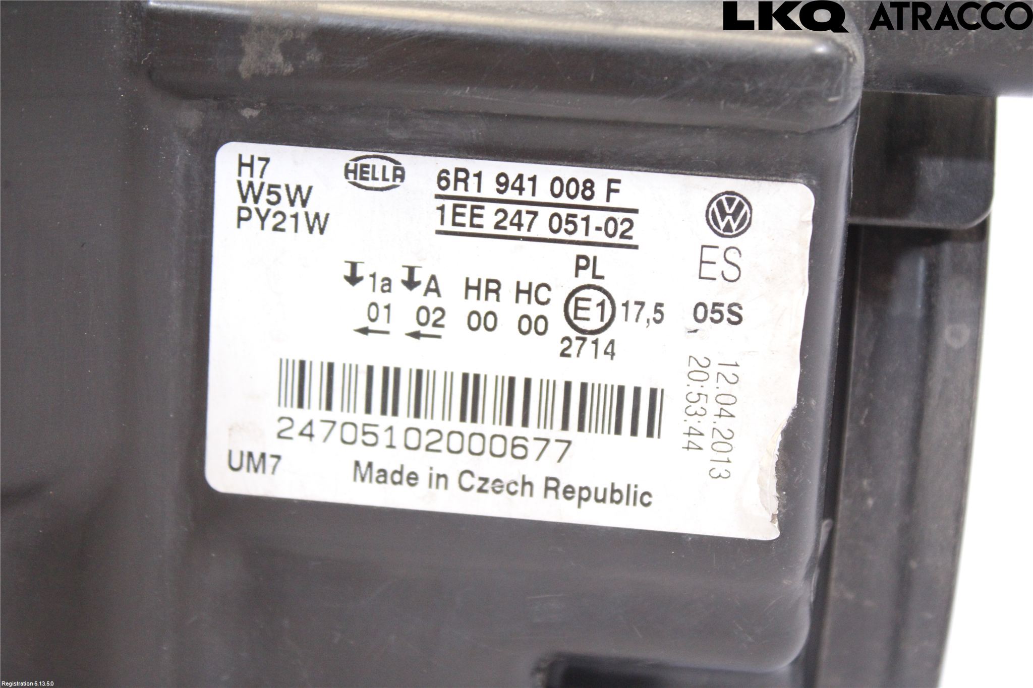 Volkswagen VW POLO 10-17 Strålkastare Höger