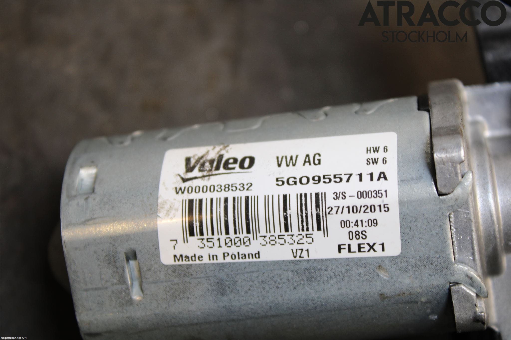 Volkswagen VW GOLF / E-GOLF VII 13-20 Torkarmotor Baklucka