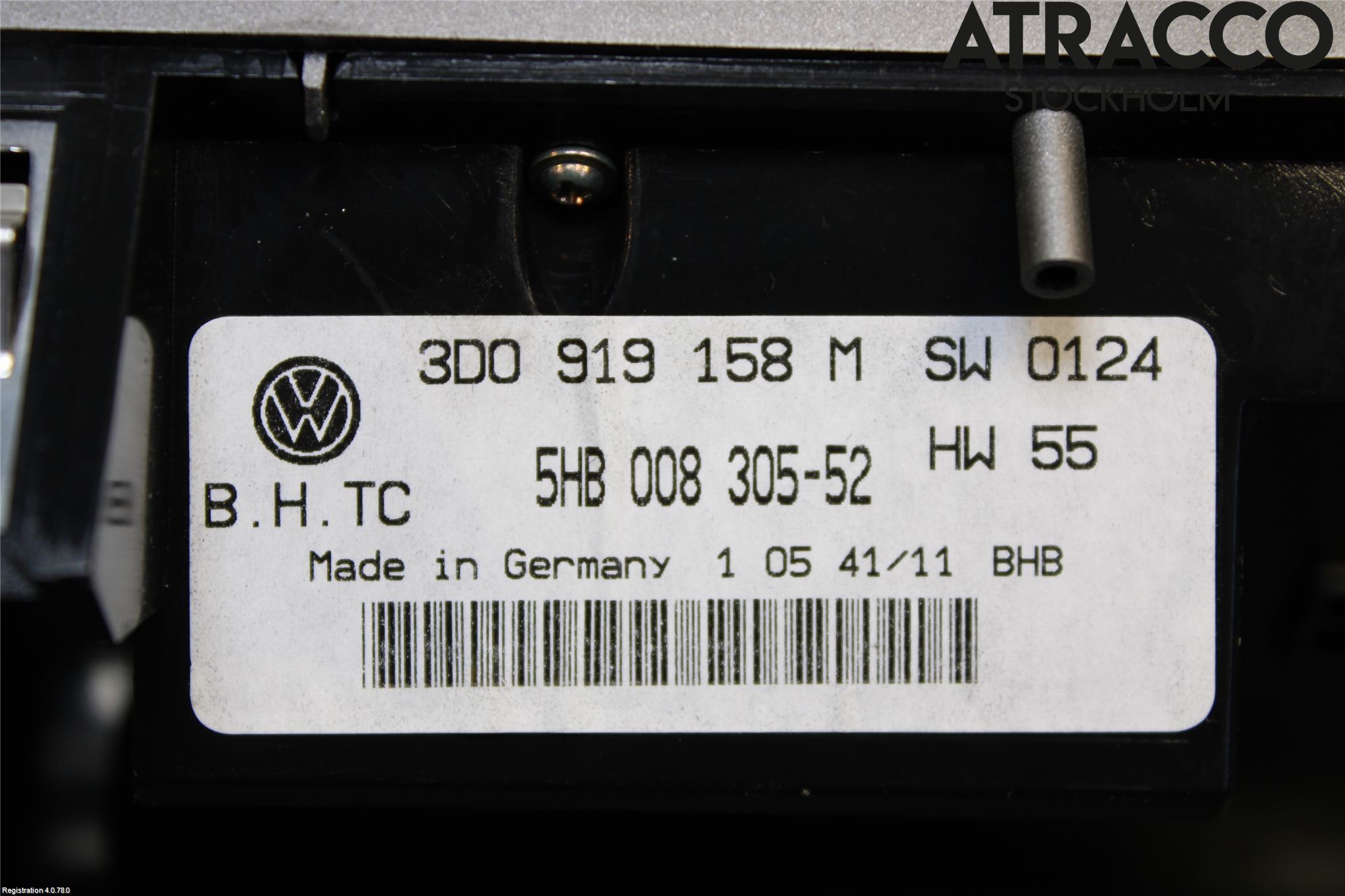 Volkswagen VW PHAETON Ac Styrenhet Ac Manöveren