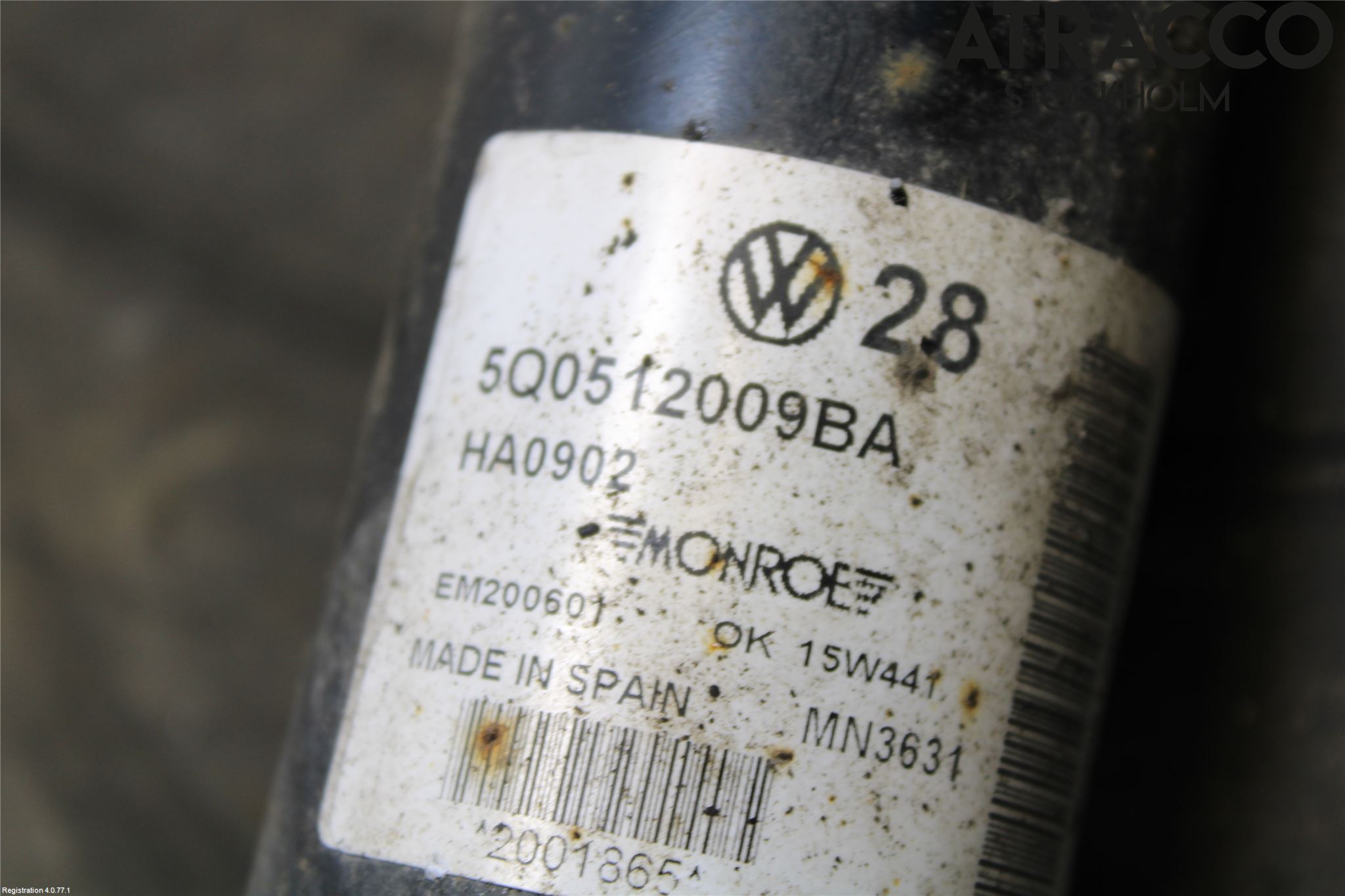 Volkswagen VW GOLF / E-GOLF VII 13-20 Stötdämpare Bak