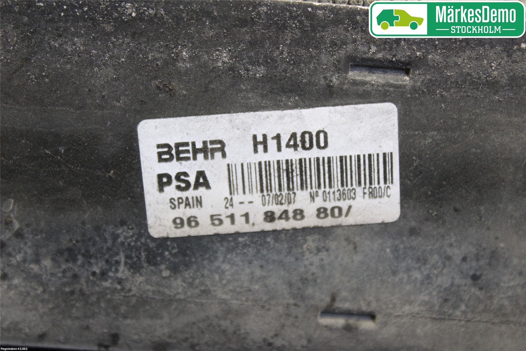 Peugeot 207 Laddluft-Intercooler Kyl