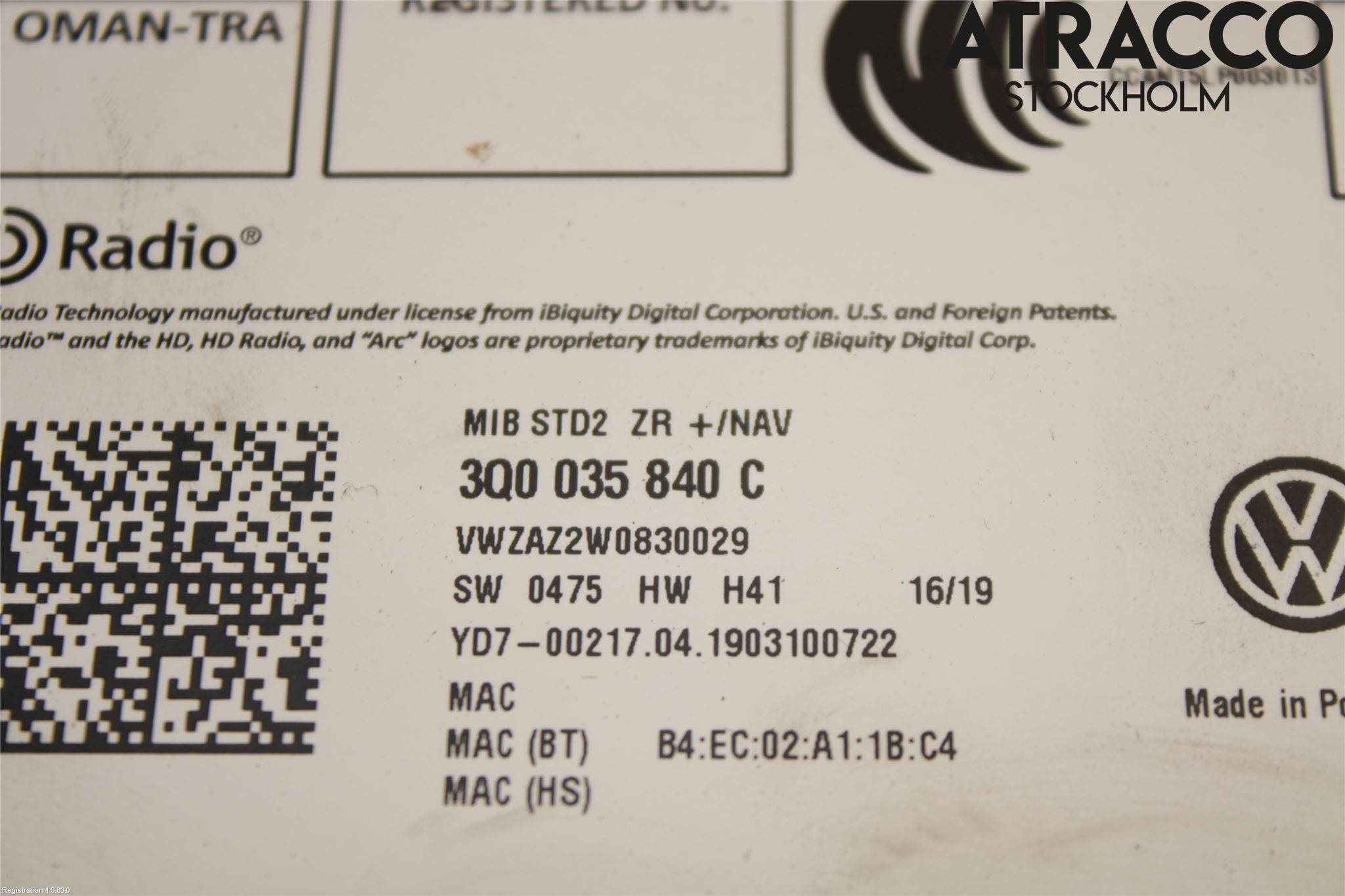 Volkswagen VW PASSAT 15-19 Cd Radio - Multimediapanel