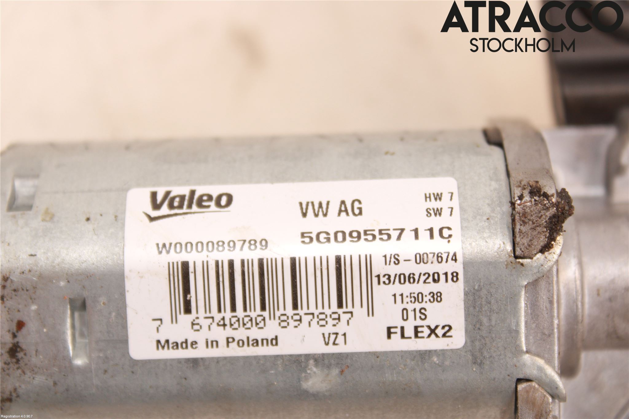 Volkswagen VW GOLF / E-GOLF VII 13-20 Torkarmotor Baklucka