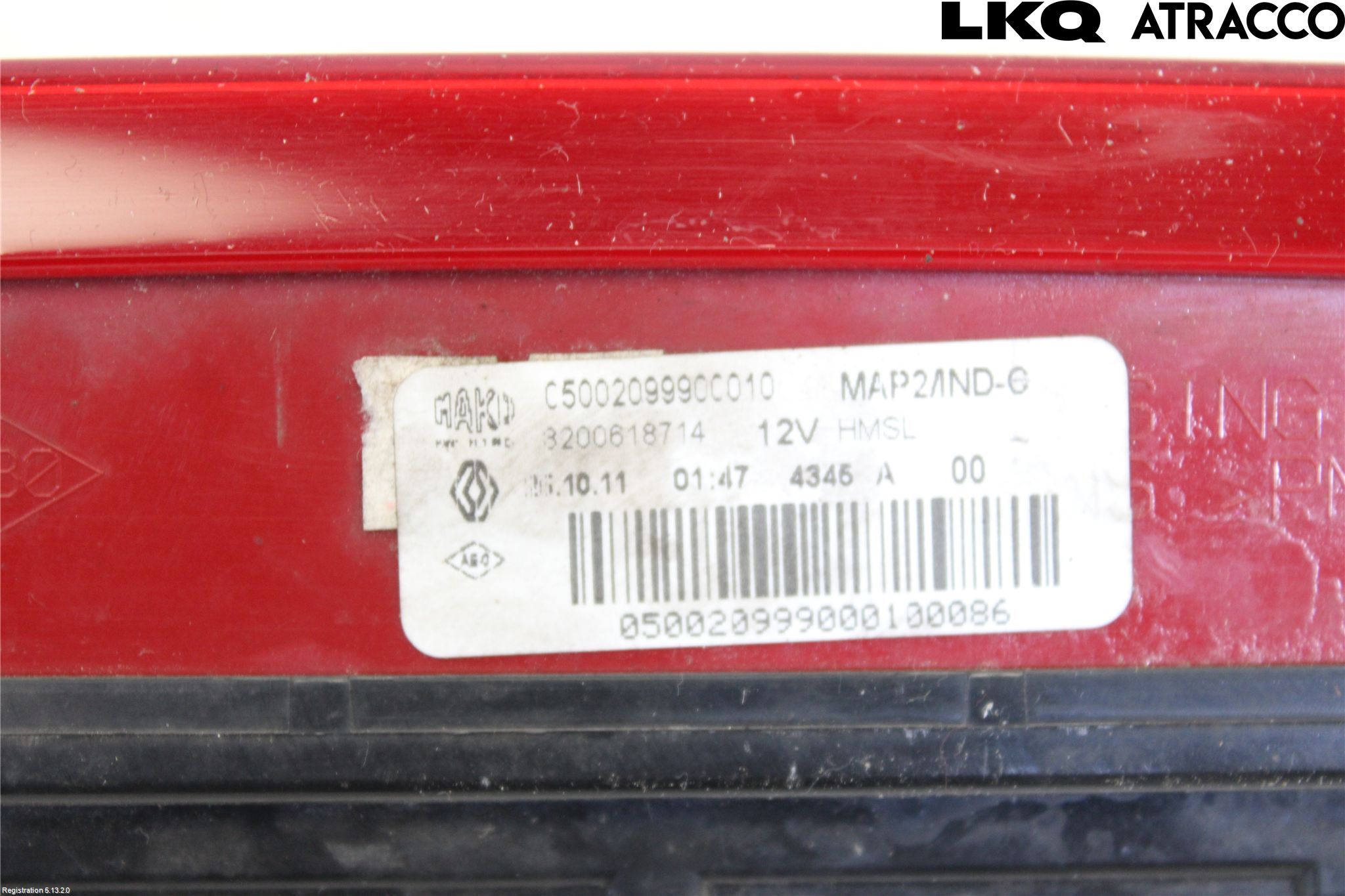Renault CLIO III  09-12 Bromsljus Bakruta
